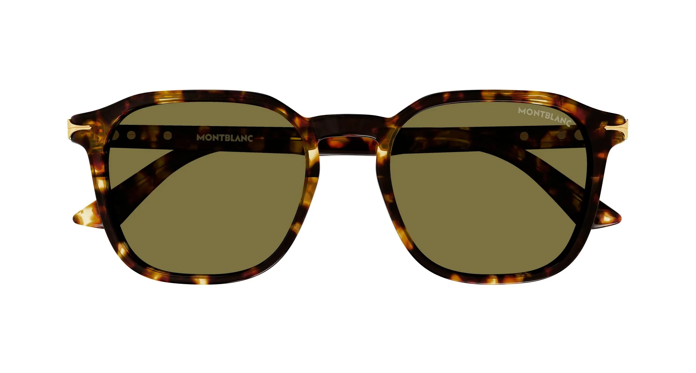 Montblanc MB0516S 003 Occhiali da sole Acetato Havana Verde Squadrata - immagine 2