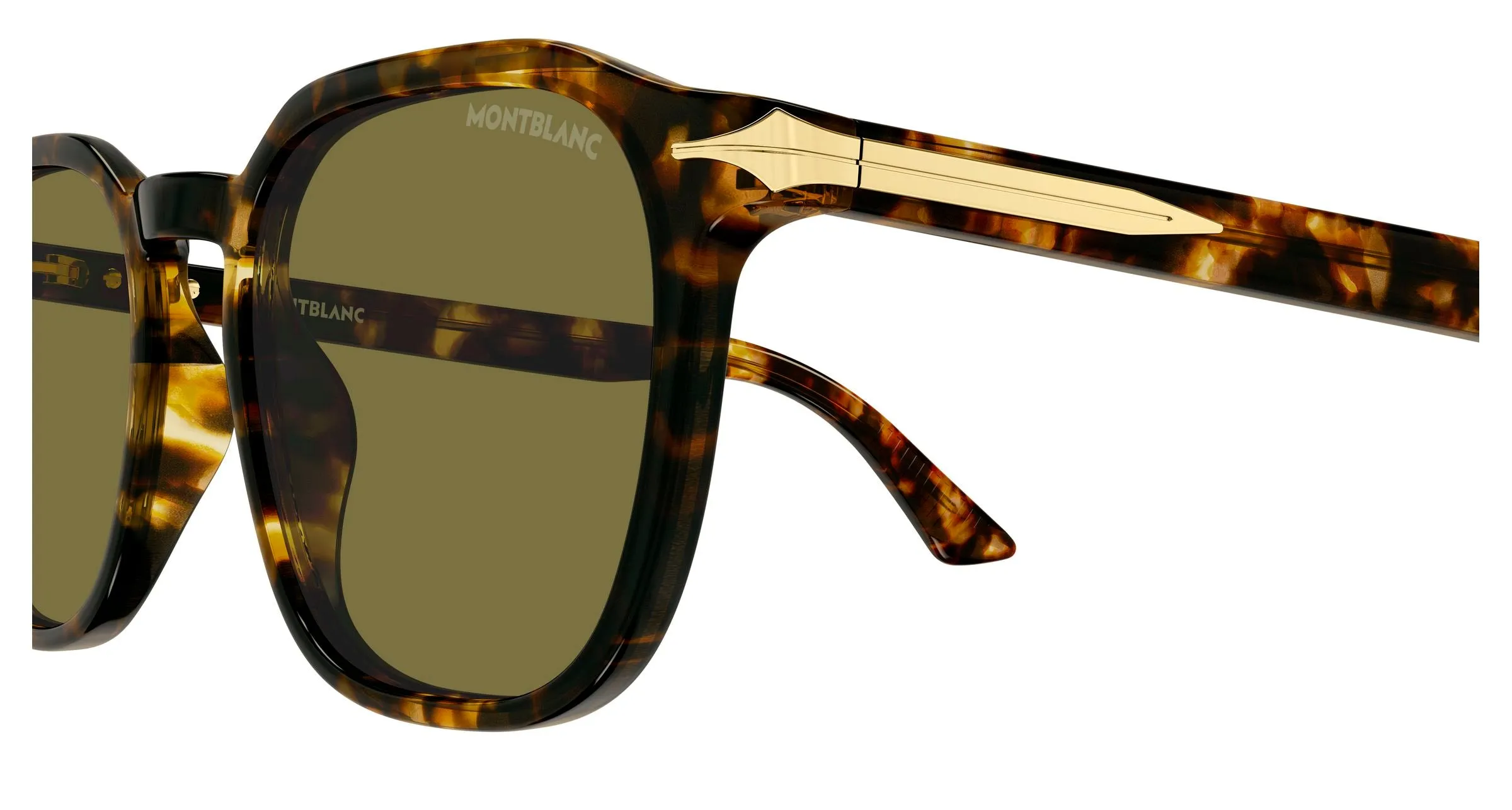 Montblanc MB0516S 003 Occhiali da sole Acetato Havana Verde Squadrata - immagine 3