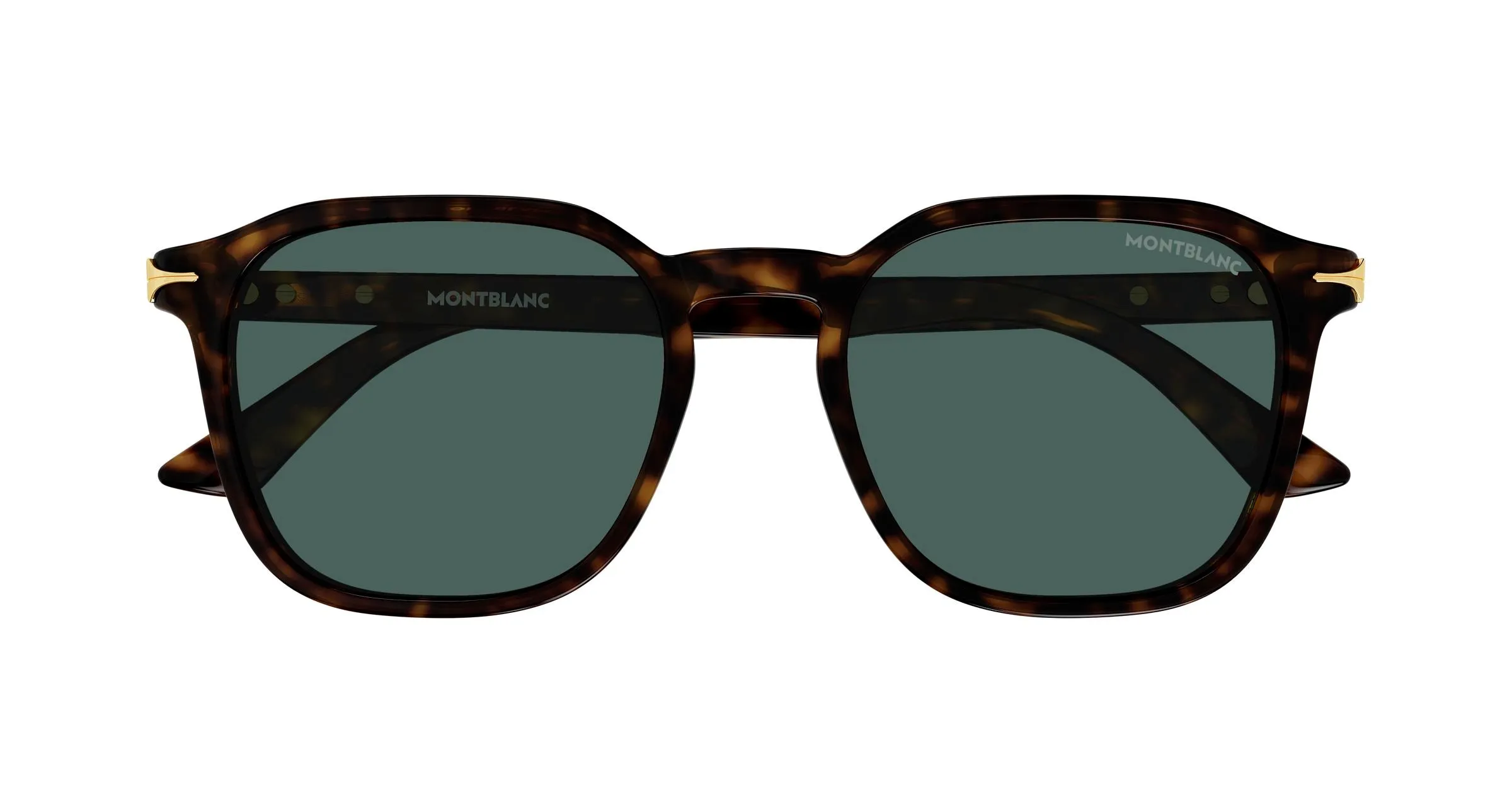 Montblanc MB0516S 002 Occhiali da sole Acetato Havana Verde Squadrata - immagine 2