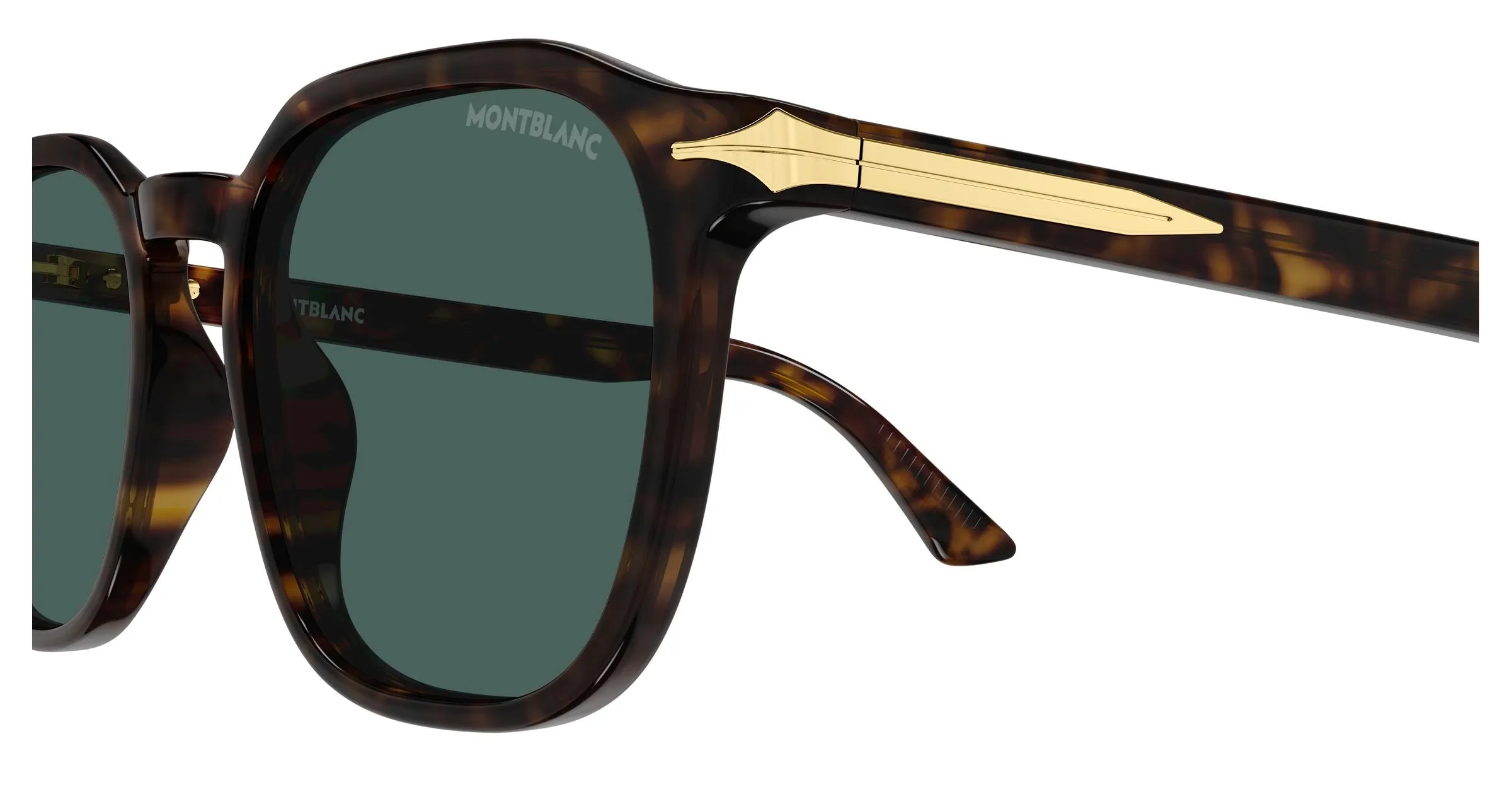 Montblanc MB0516S 002 Occhiali da sole Acetato Havana Verde Squadrata - immagine 3