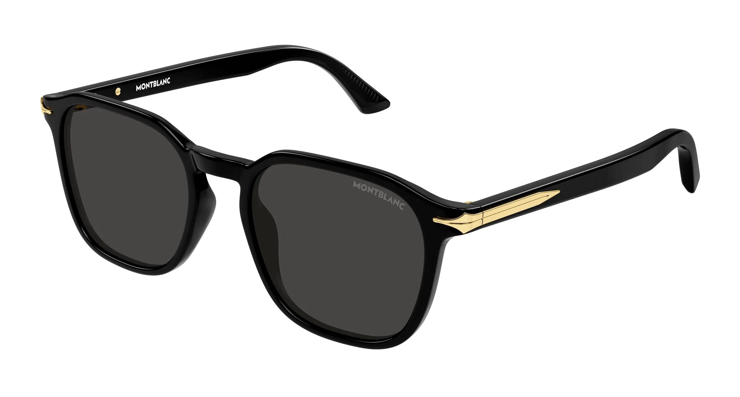 Montblanc MB0516S 001 Occhiali da sole Acetato Nero Grigio Squadrata - immagine 1