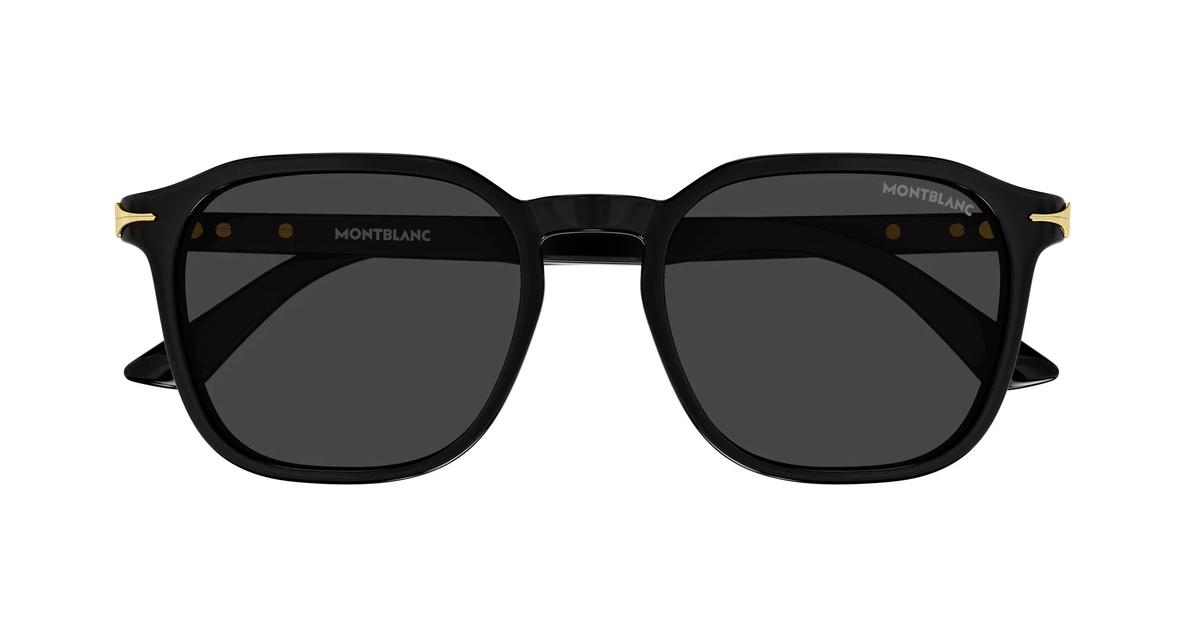 Montblanc MB0516S 001 Occhiali da sole Acetato Nero Grigio Squadrata - immagine 2
