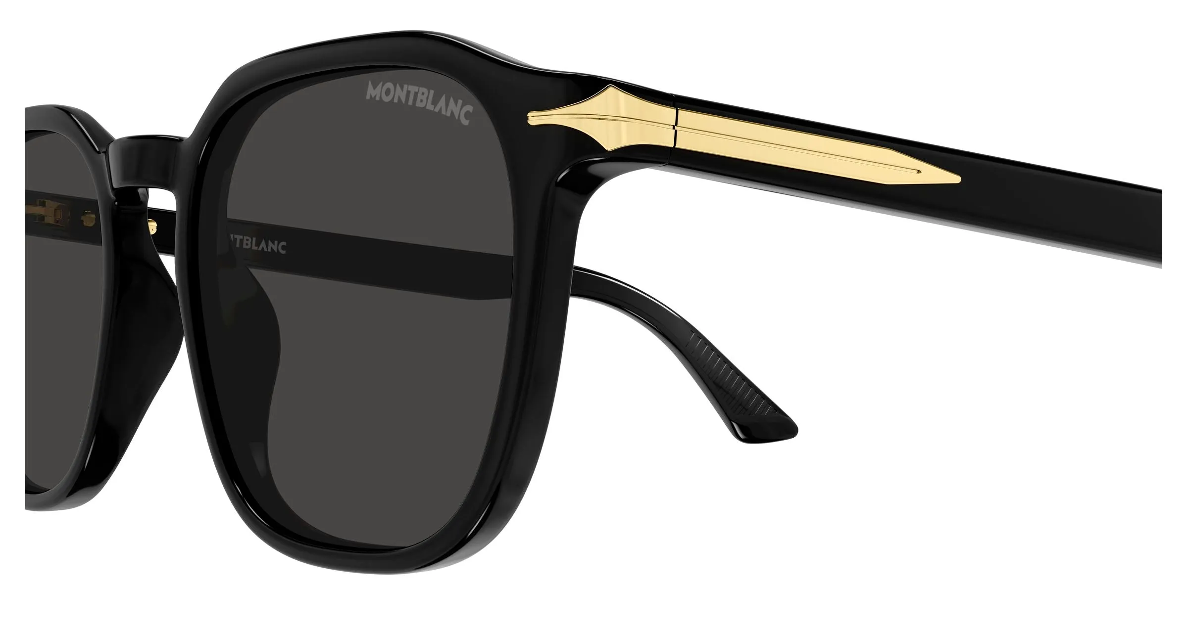 Montblanc MB0516S 001 Occhiali da sole Acetato Nero Grigio Squadrata - immagine 3
