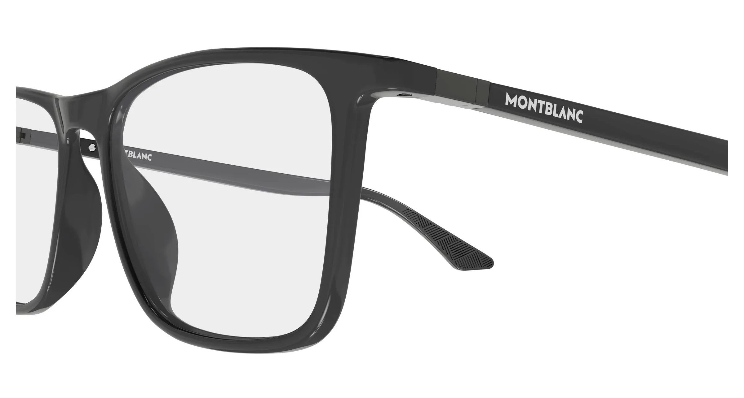 Montblanc MB0509O 007 Montature da vista Acetato Grigio Trasparente Squadrata - immagine 3