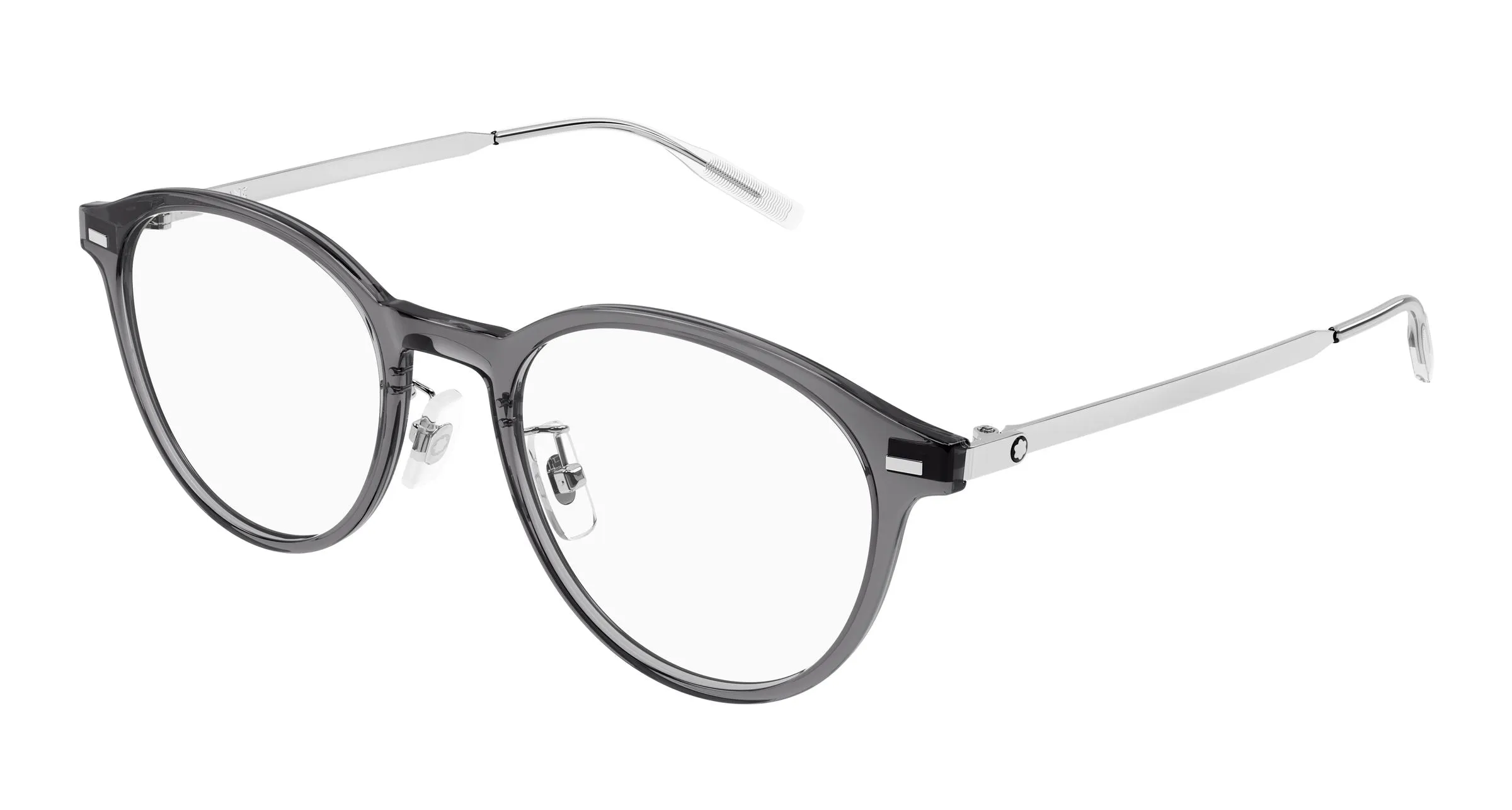 Montblanc MB0507OA 003 Montature da vista Iniettato Grigio Trasparente Rotonda - immagine 1