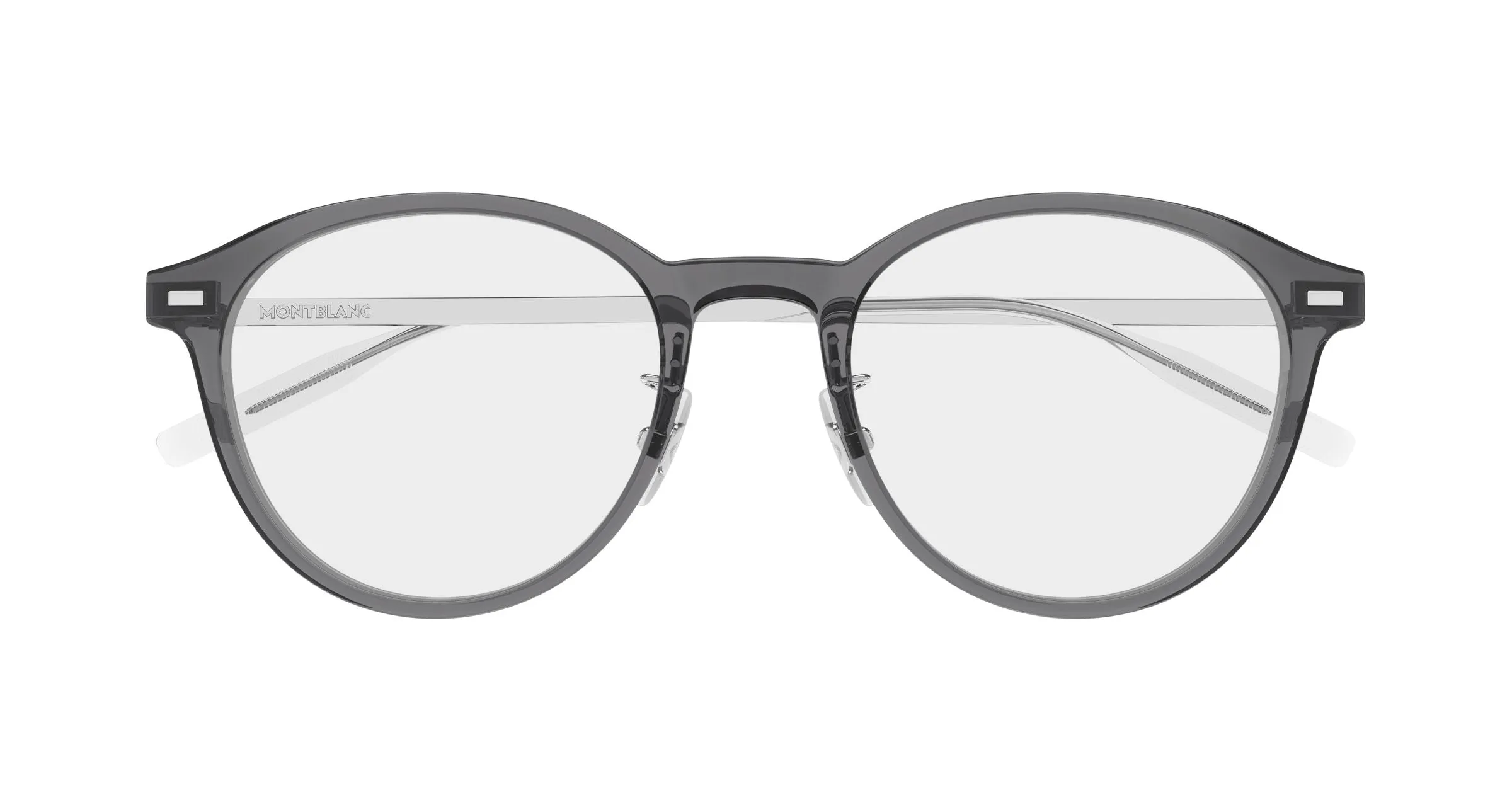 Montblanc MB0507OA 003 Montature da vista Iniettato Grigio Trasparente Rotonda - immagine 2