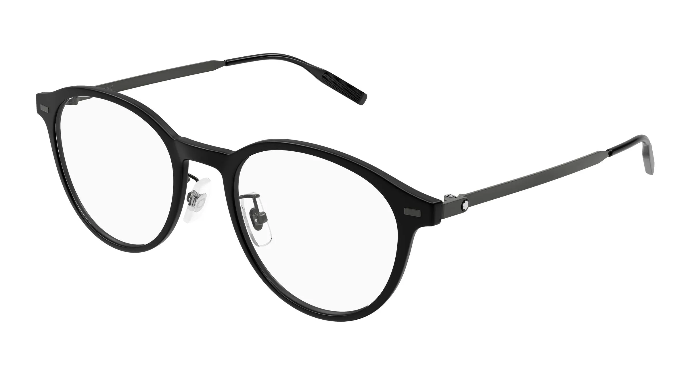 Montblanc MB0507OA 002 Montature da vista Iniettato Nero Trasparente Rotonda - immagine 1