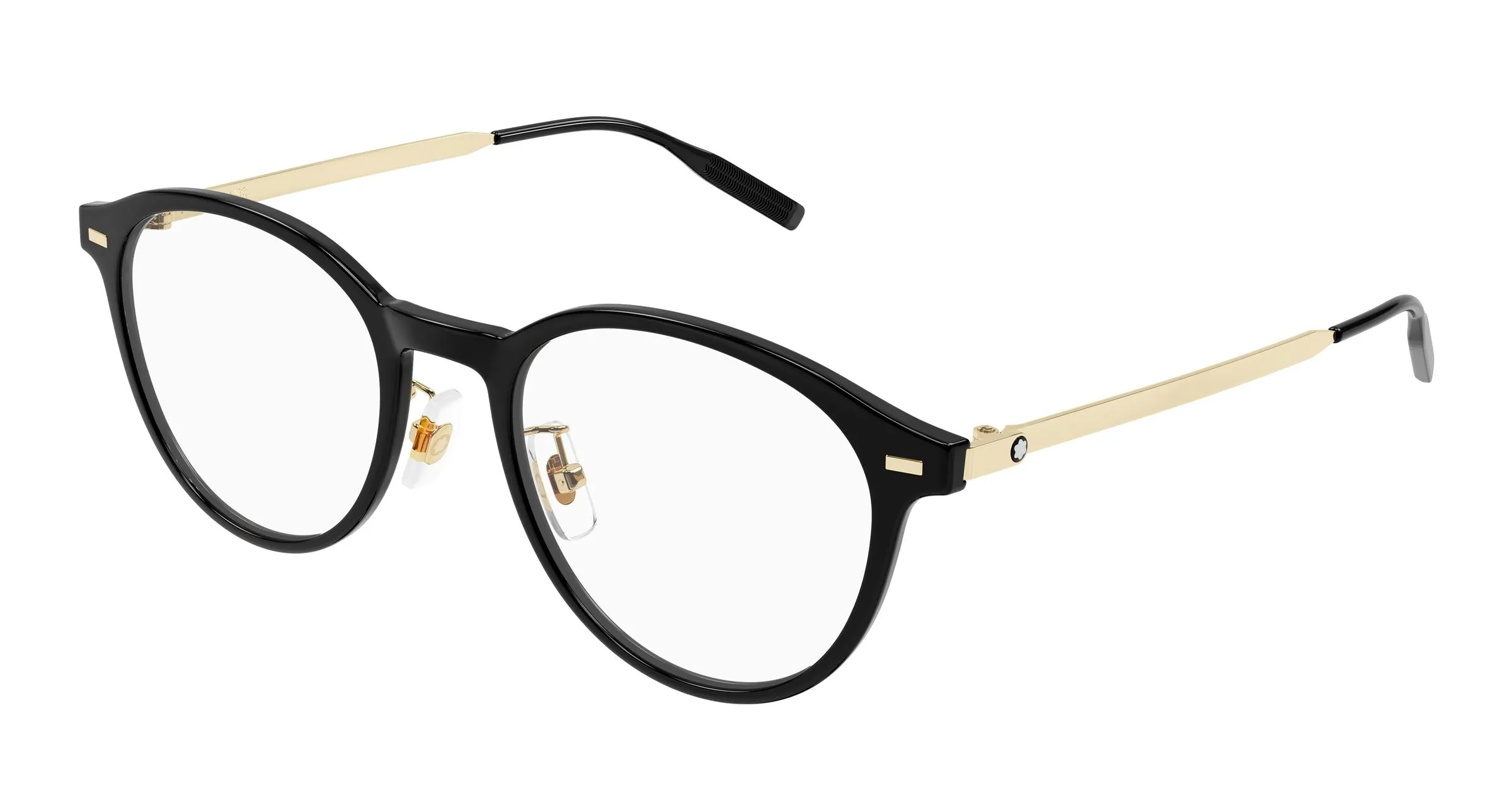 Montblanc MB0507OA 001 Montature da vista Iniettato Nero Trasparente Rotonda - immagine 1