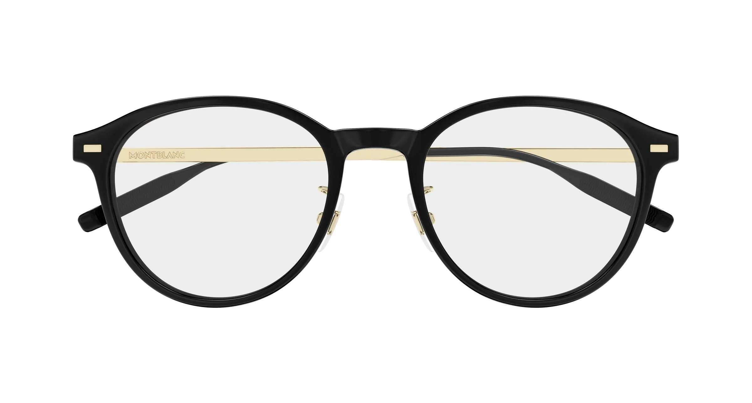Montblanc MB0507OA 001 Montature da vista Iniettato Nero Trasparente Rotonda - immagine 2