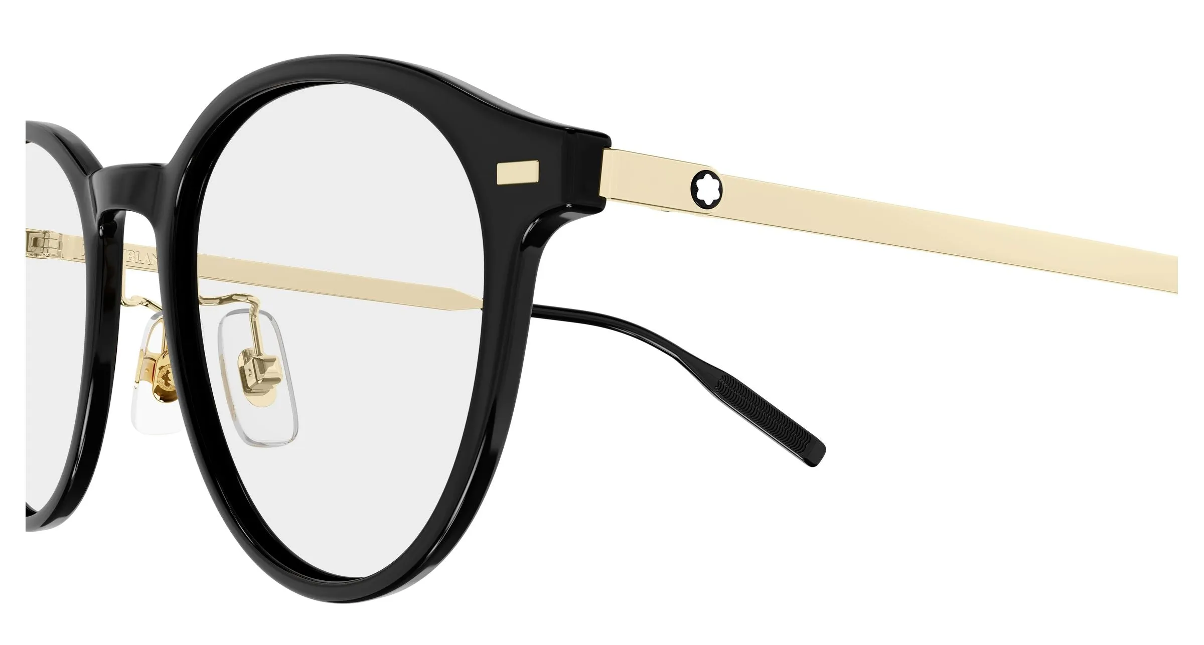 Montblanc MB0507OA 001 Montature da vista Iniettato Nero Trasparente Rotonda - immagine 3