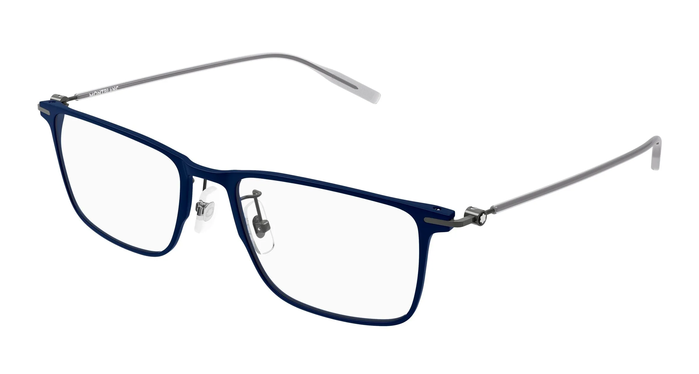 Montblanc MB0506OL 004 Montature da vista Alluminio Blu Trasparente Squadrata - immagine 1