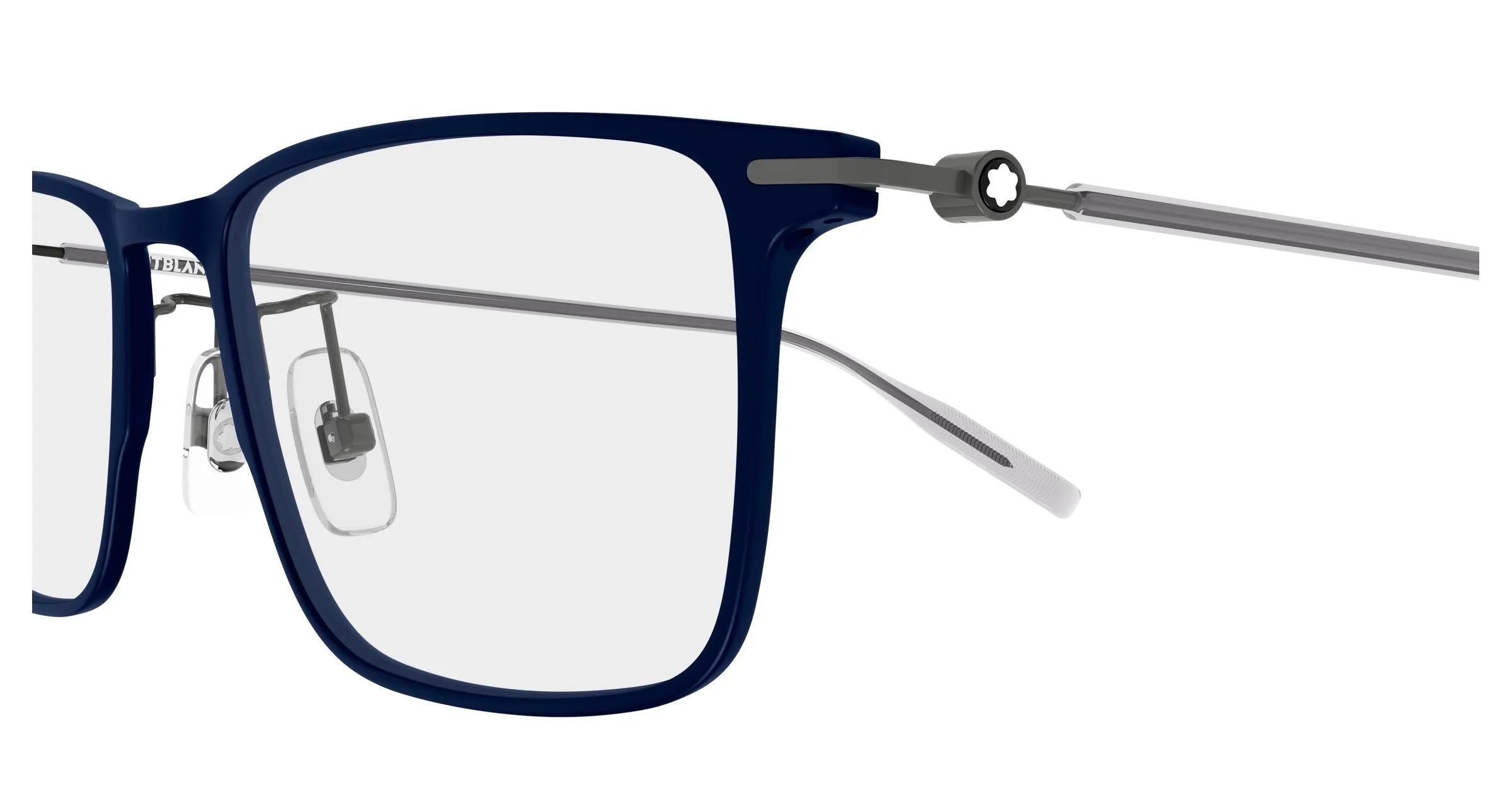 Montblanc MB0506OL 004 Montature da vista Alluminio Blu Trasparente Squadrata - immagine 3