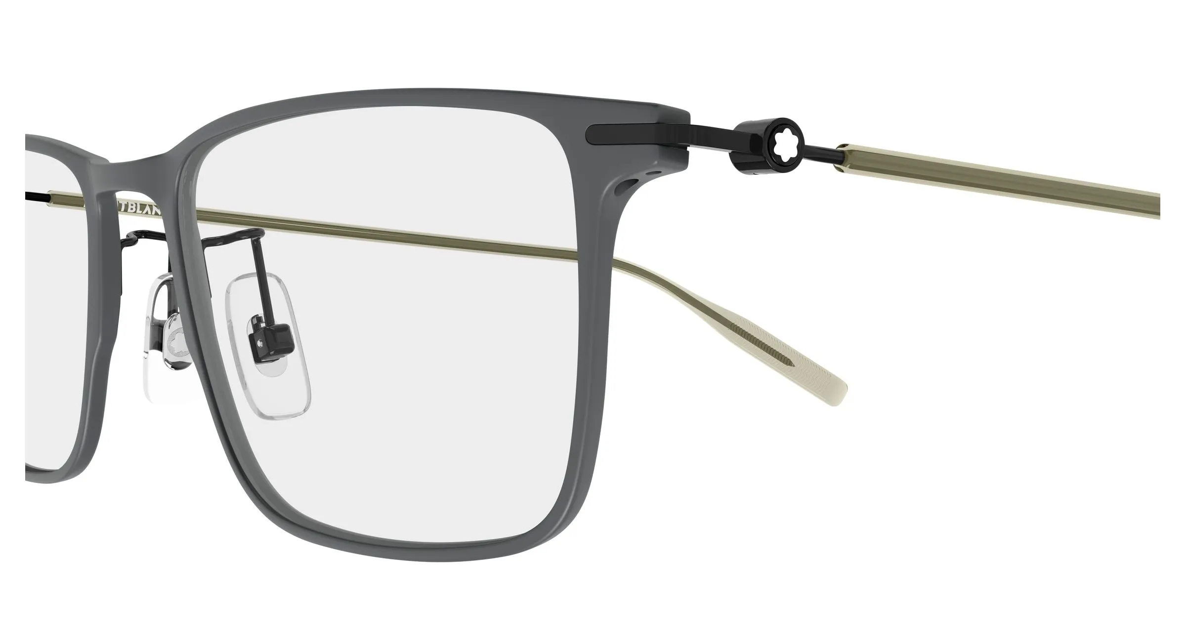 Montblanc MB0506OL 003 Montature da vista Alluminio Grigio Trasparente Squadrata - immagine 3
