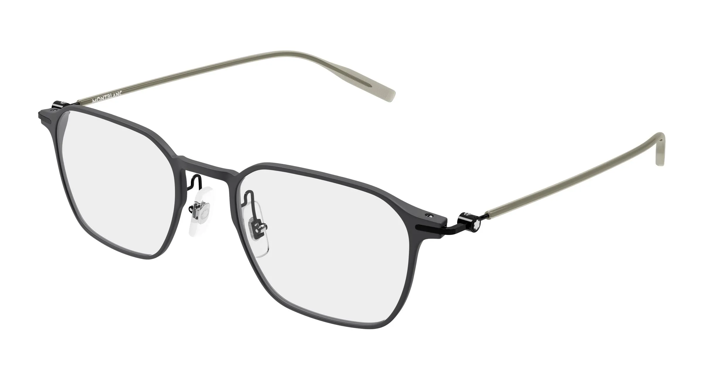 Montblanc MB0504O 003 Montature da vista Alluminio Grigio Trasparente Squadrata - immagine 1