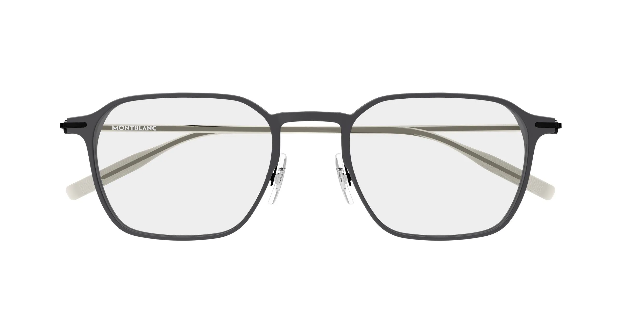 Montblanc MB0504O 003 Montature da vista Alluminio Grigio Trasparente Squadrata - immagine 2