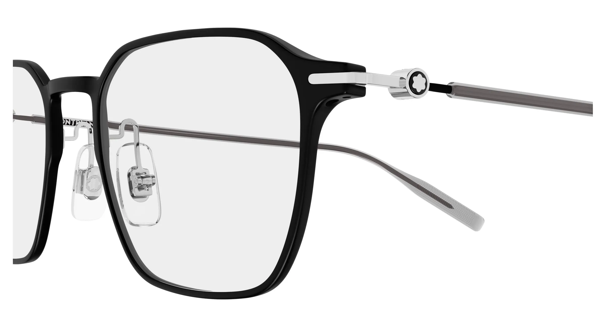 Montblanc MB0504O 002 Montature da vista Alluminio Nero Trasparente Squadrata - immagine 3
