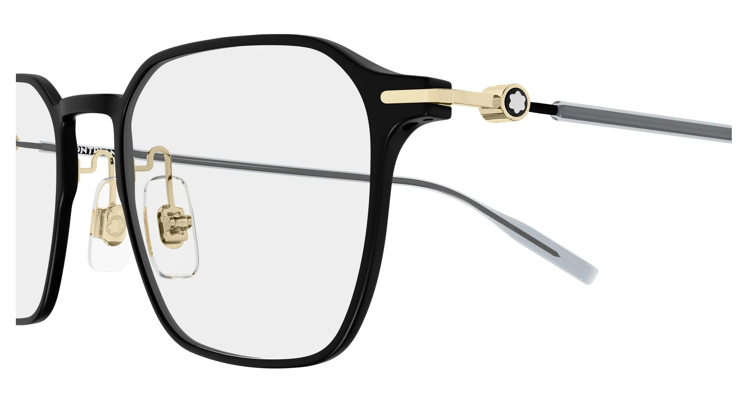 Montblanc MB0504O 001 Montature da vista Alluminio Nero Trasparente Squadrata - immagine 3