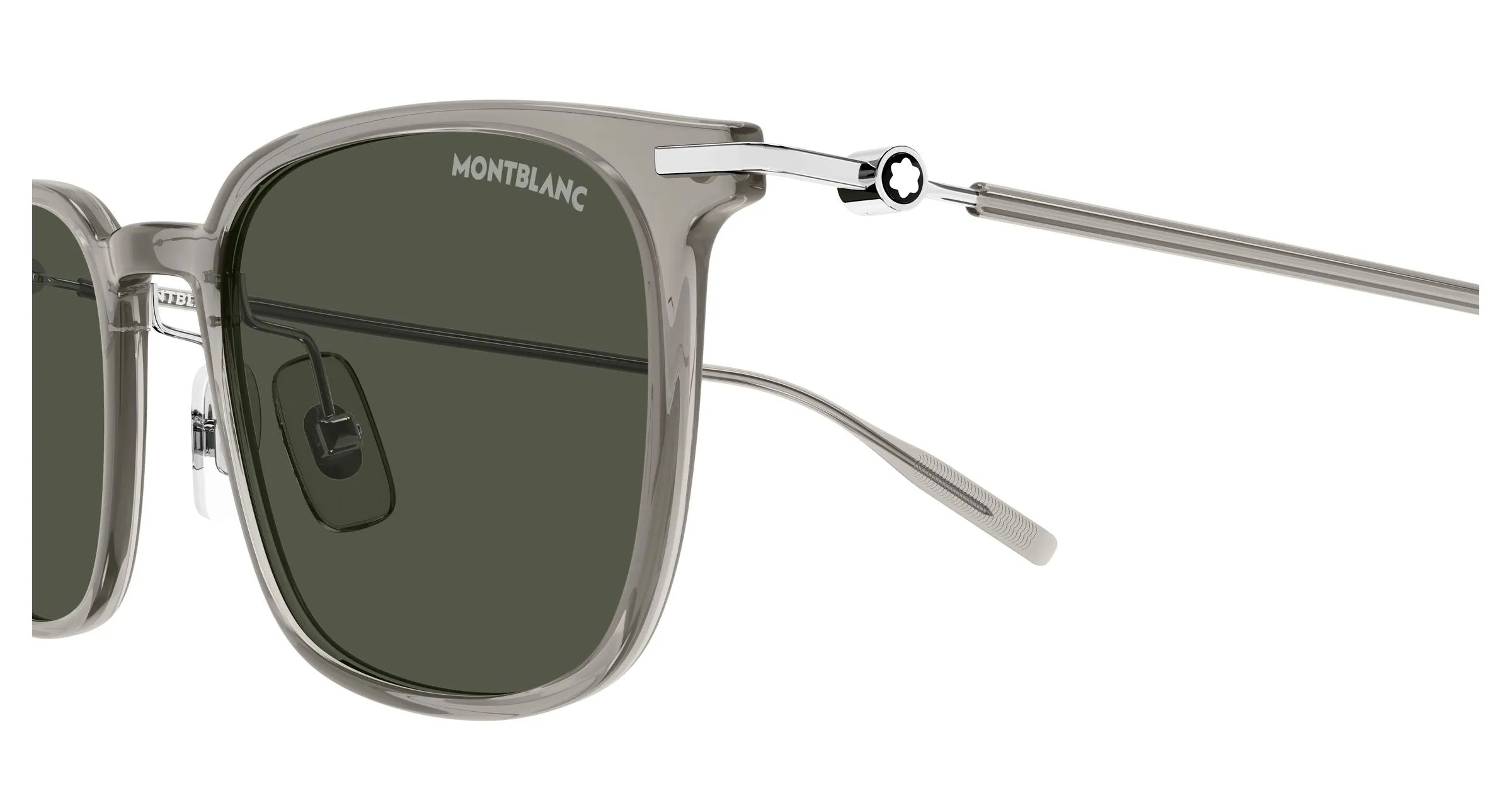 Montblanc MB0503S 001 Occhiali da sole Iniettato Grigio Fumo Rotonda Antiriflesso - immagine 3