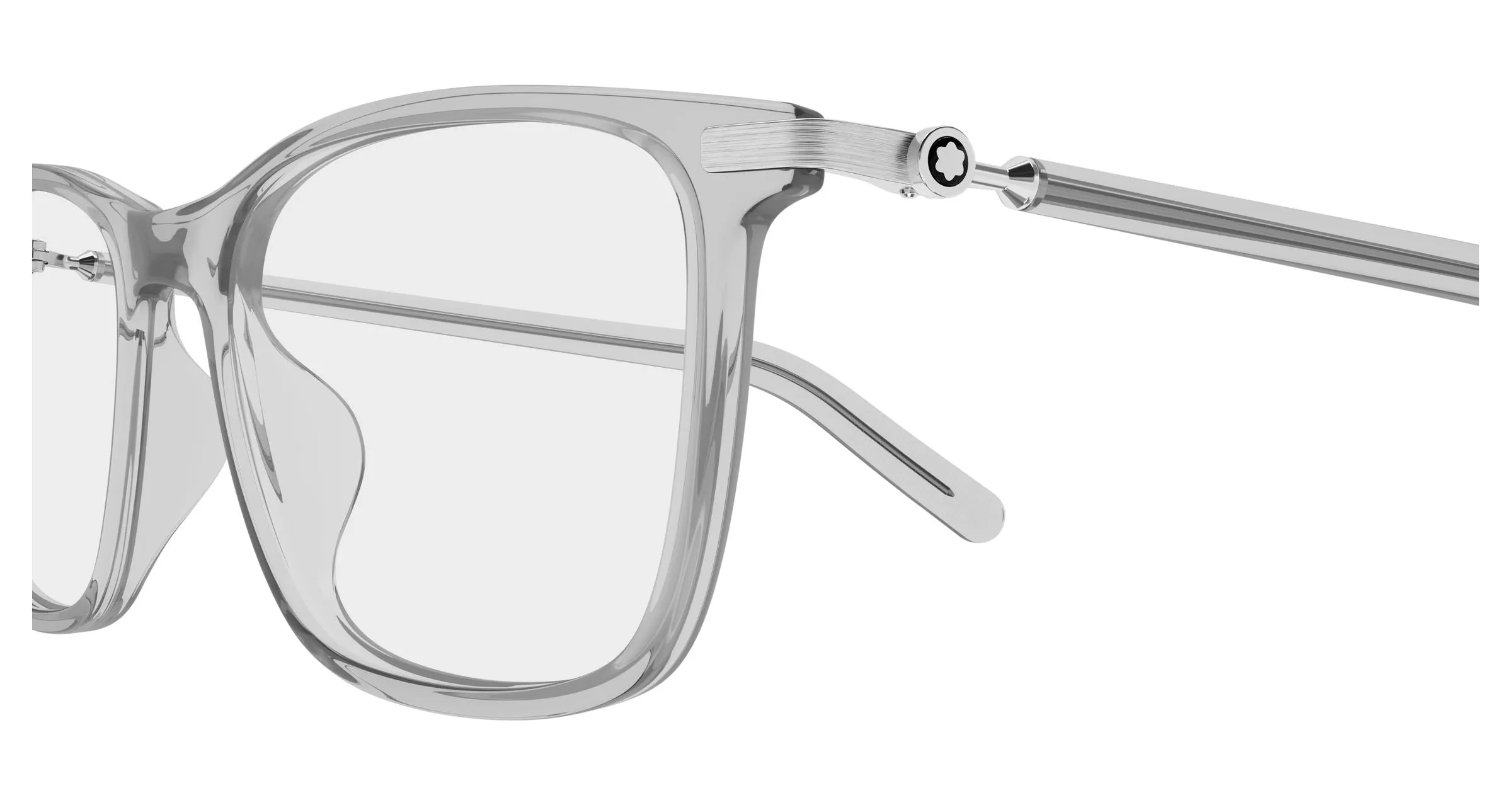 Montblanc MB0501OL 007 Montature da vista Iniettato Grigio Trasparente Squadrata - immagine 3