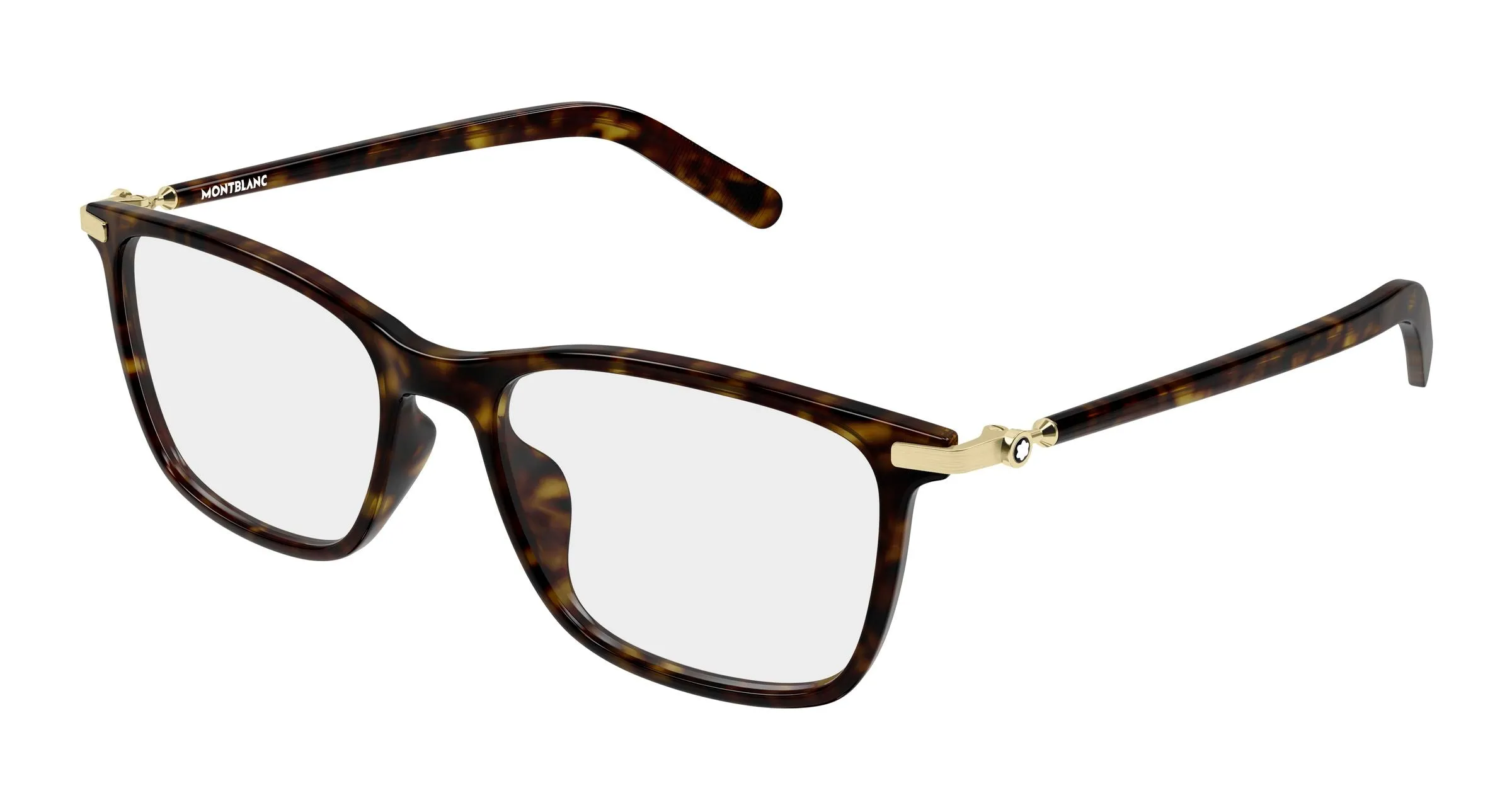 Montblanc MB0501OL 006 Montature da vista Iniettato Havana Trasparente Squadrata - immagine 1