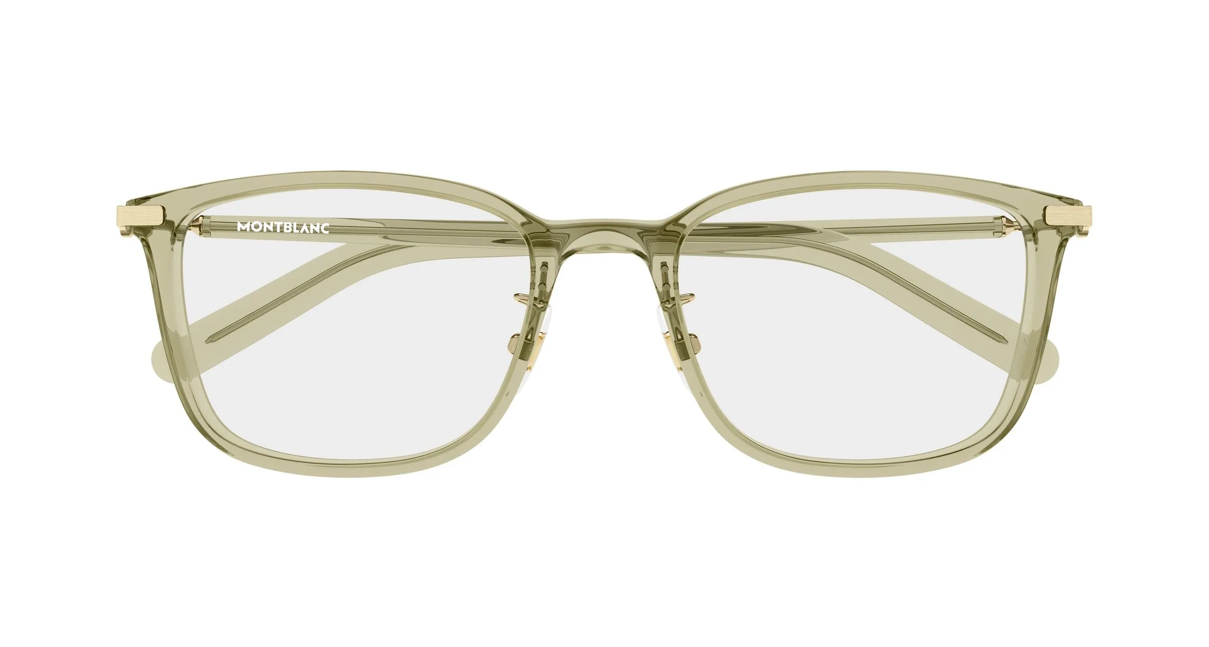 Montblanc MB0500OA 004 Montature da vista Iniettato Verde Trasparente Squadrata - immagine 2
