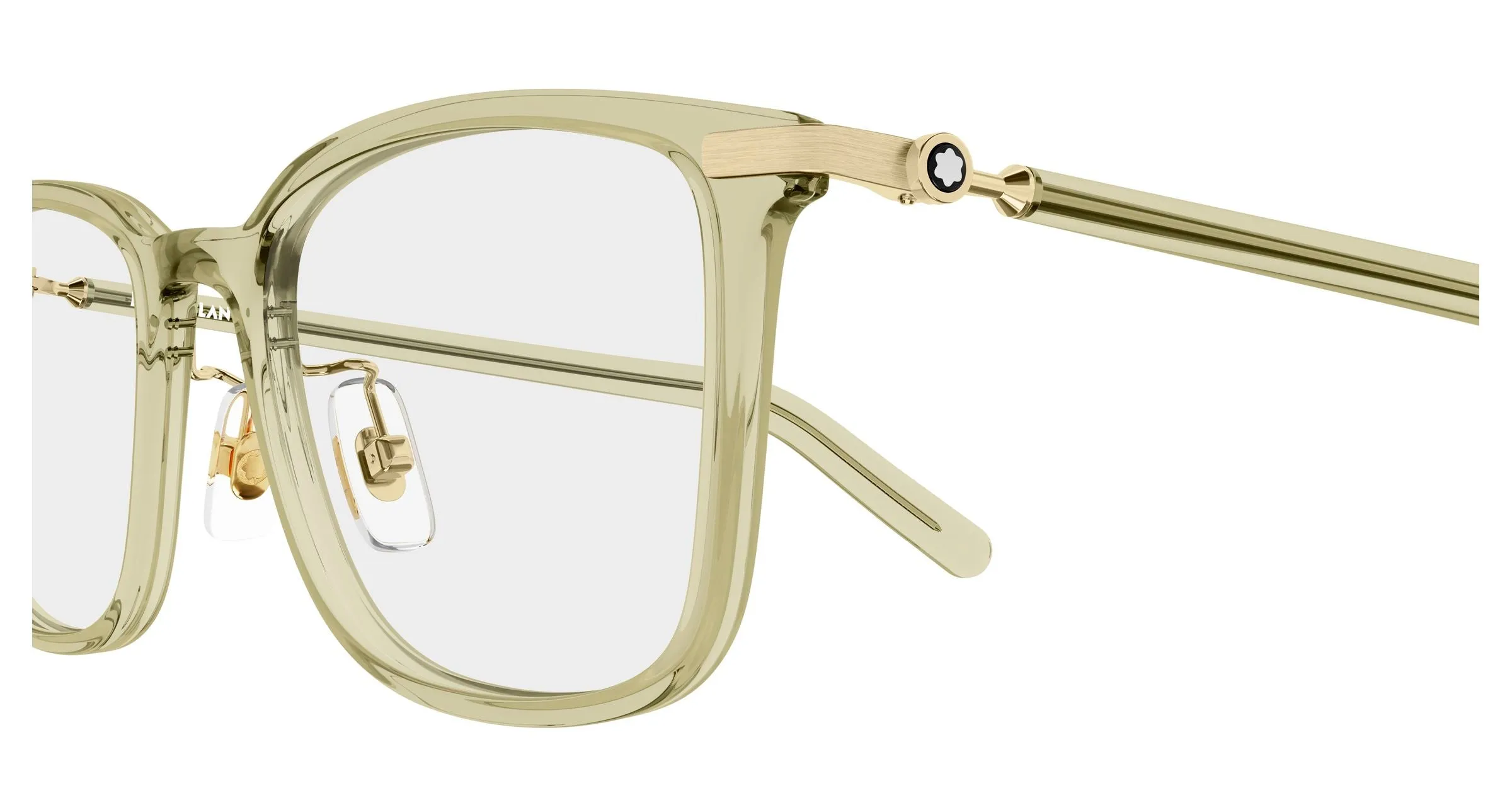 Montblanc MB0500OA 004 Montature da vista Iniettato Verde Trasparente Squadrata - immagine 3