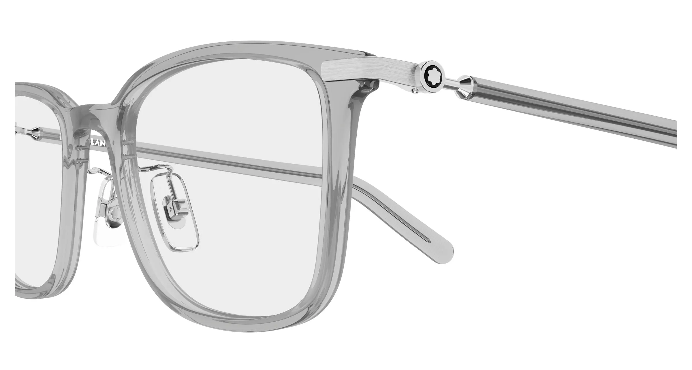 Montblanc MB0500OA 003 Montature da vista Iniettato Grigio Trasparente Squadrata - immagine 3