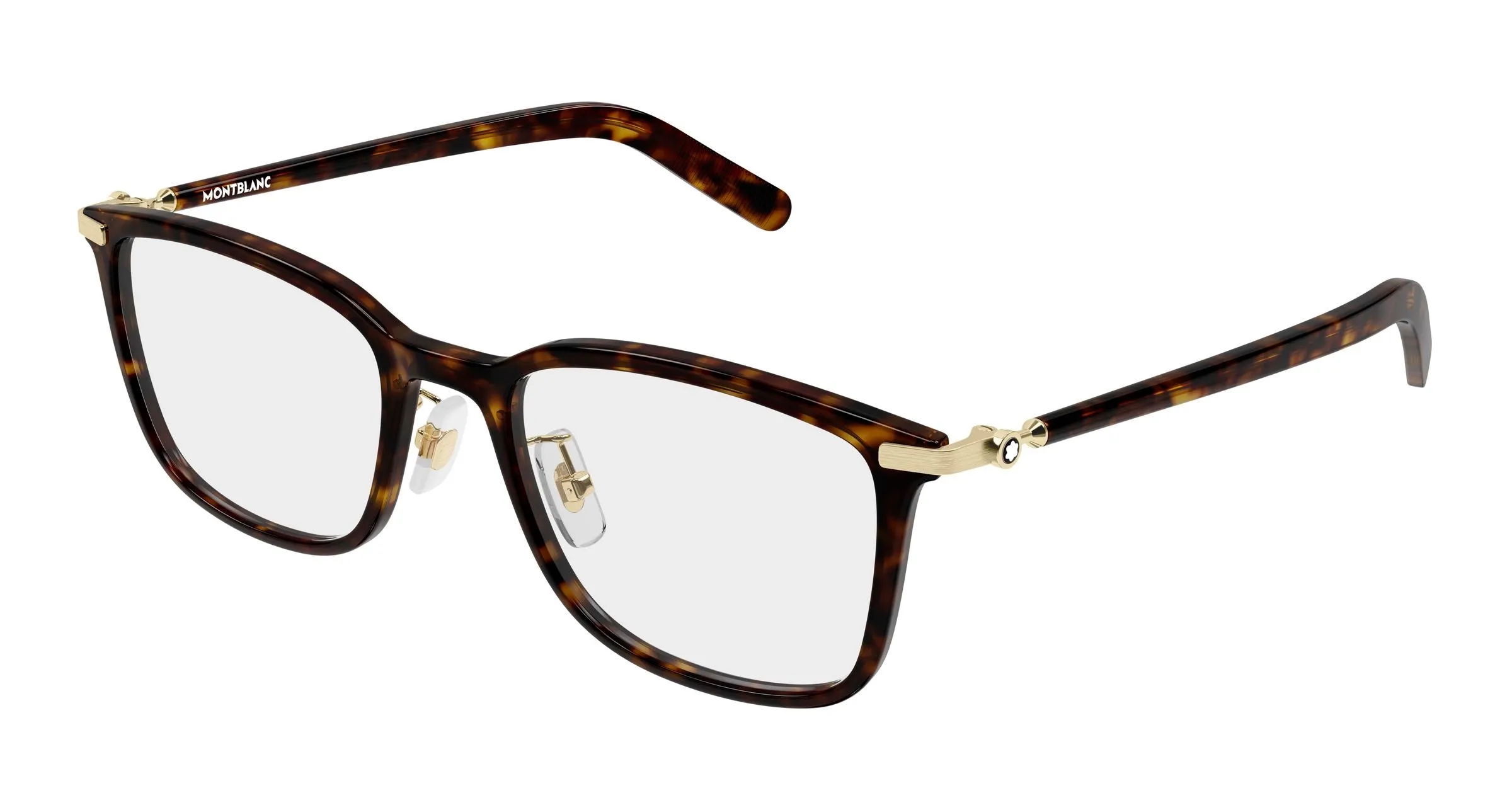 Montblanc MB0500OA 002 Montature da vista Iniettato Havana Trasparente Squadrata - immagine 1
