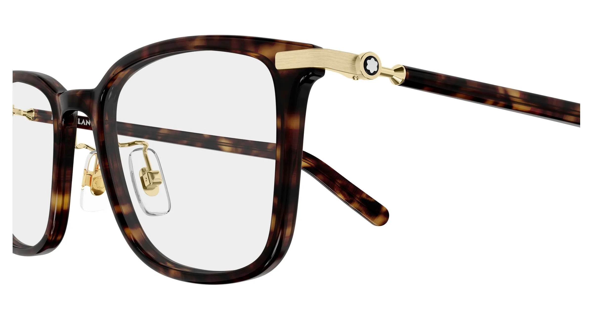 Montblanc MB0500OA 002 Montature da vista Iniettato Havana Trasparente Squadrata - immagine 3