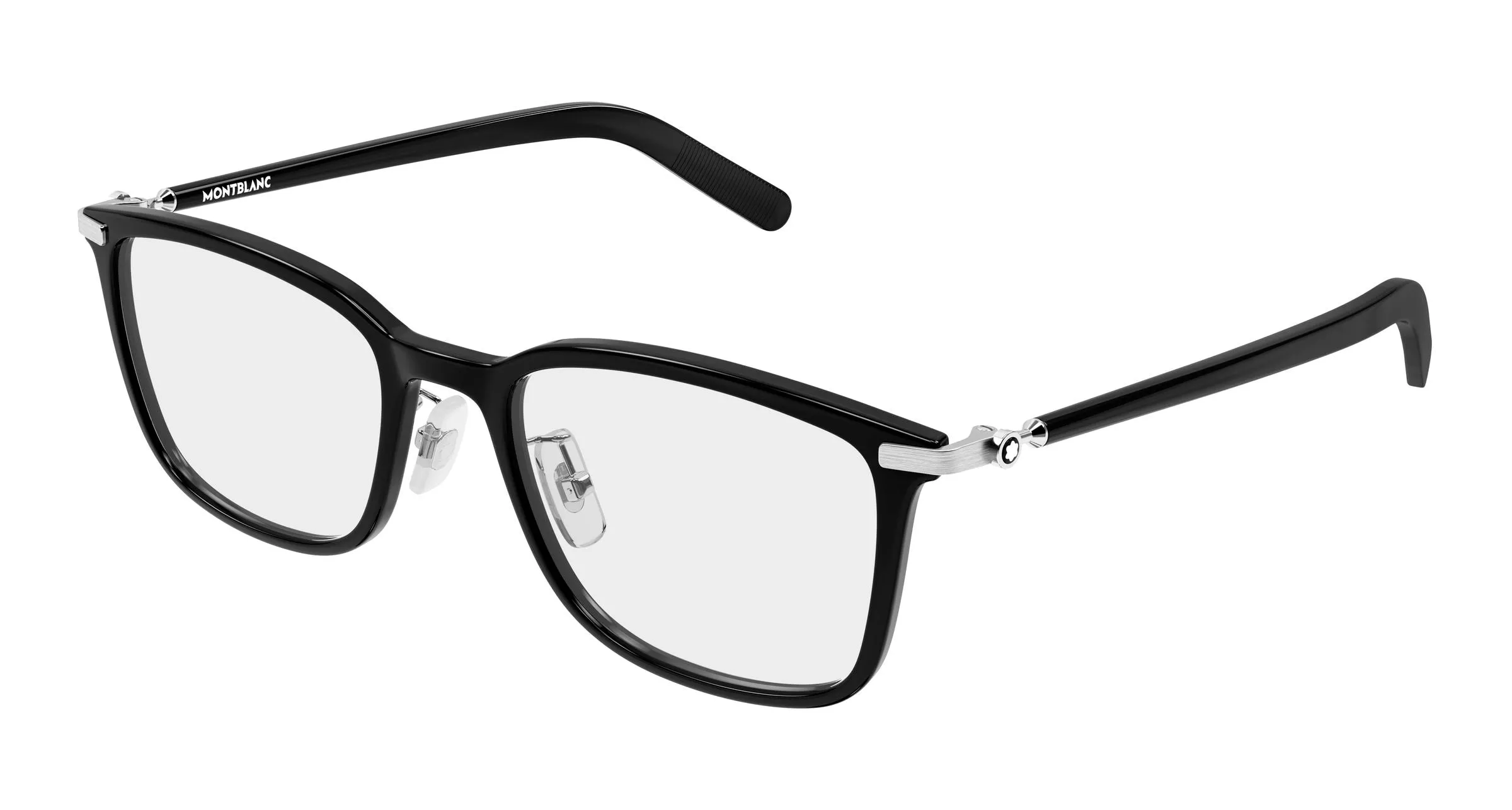 Montblanc MB0500OA 001 Montature da vista Iniettato Nero Trasparente Squadrata - immagine 1