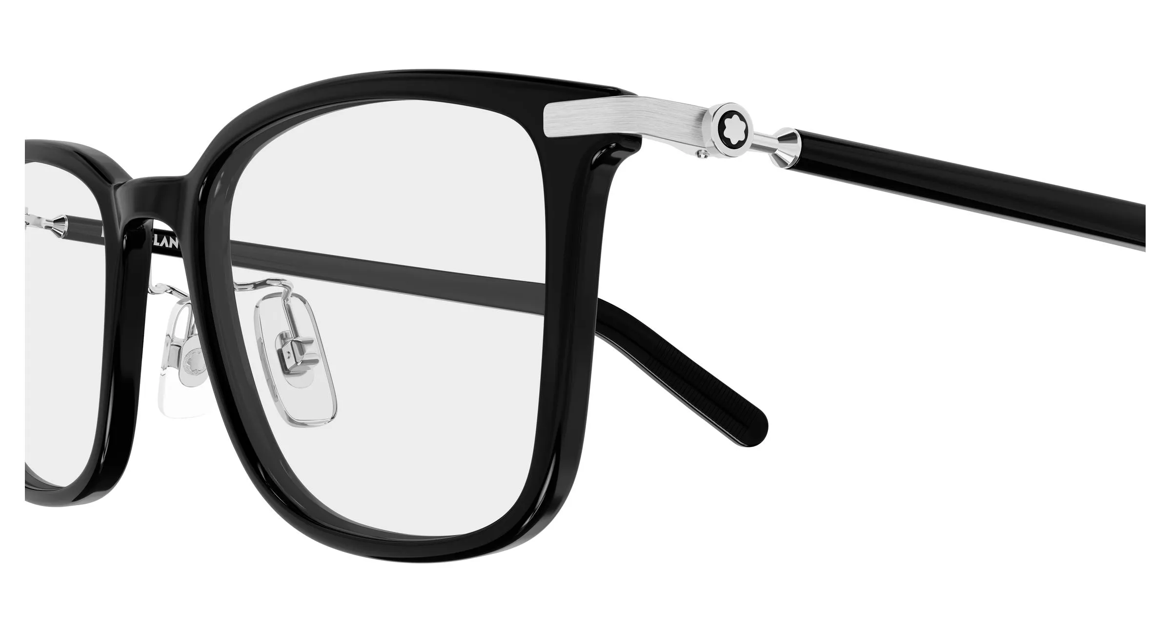 Montblanc MB0500OA 001 Montature da vista Iniettato Nero Trasparente Squadrata - immagine 3
