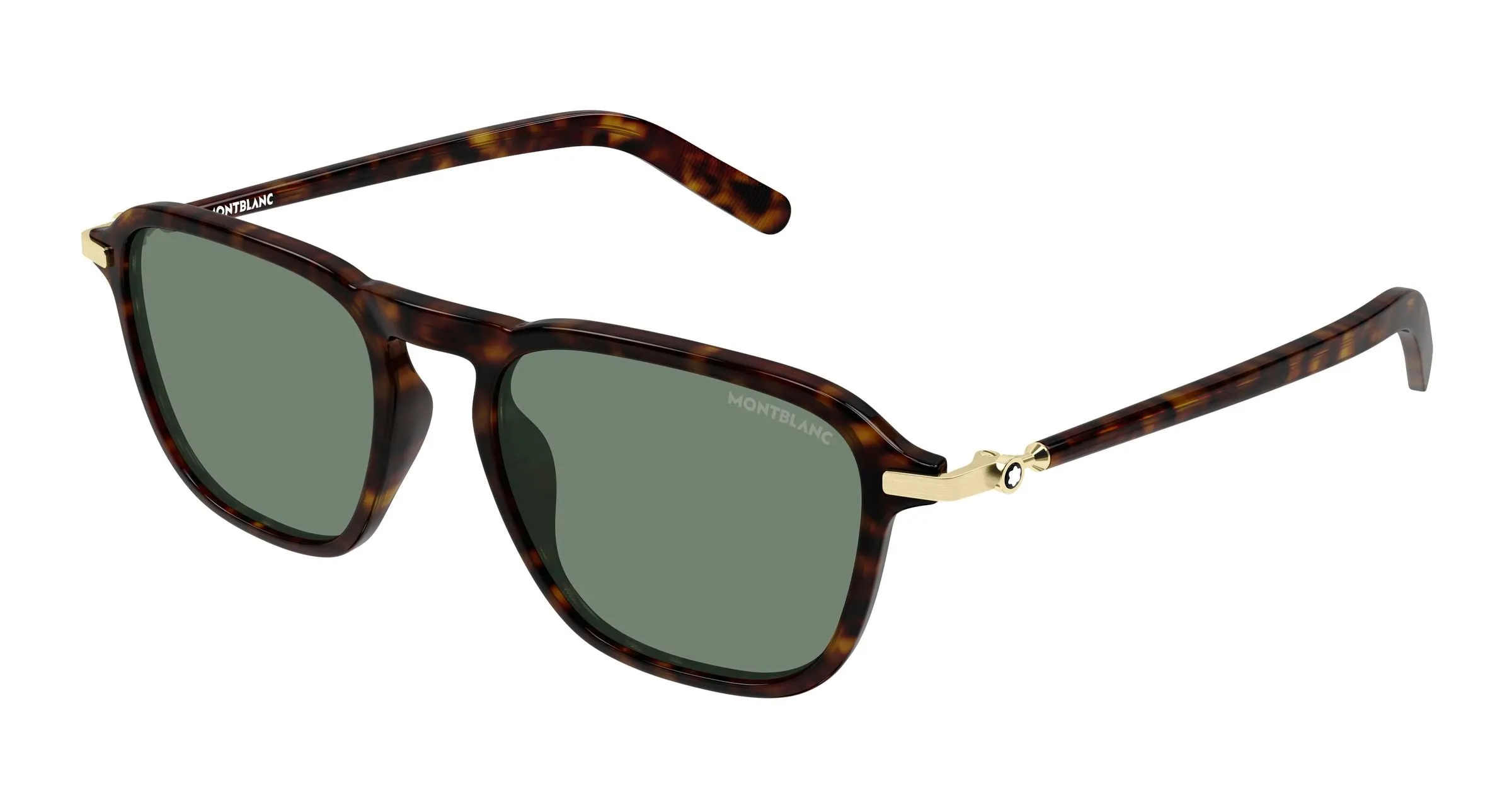 Montblanc MB0498S 003 Occhiali da sole Iniettato Havana Verde Pilot - immagine 1