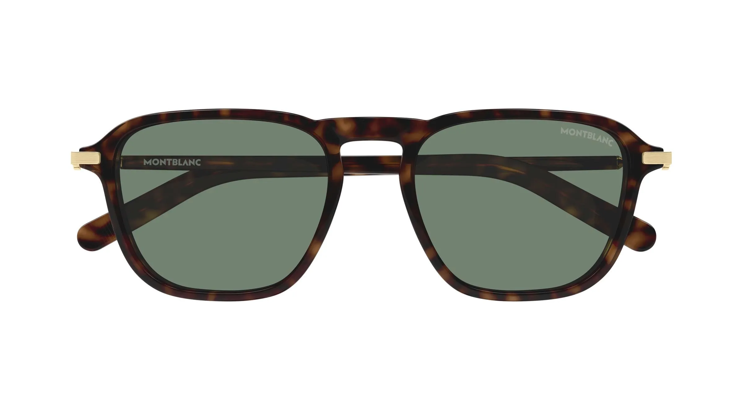 Montblanc MB0498S 003 Occhiali da sole Iniettato Havana Verde Pilot - immagine 2