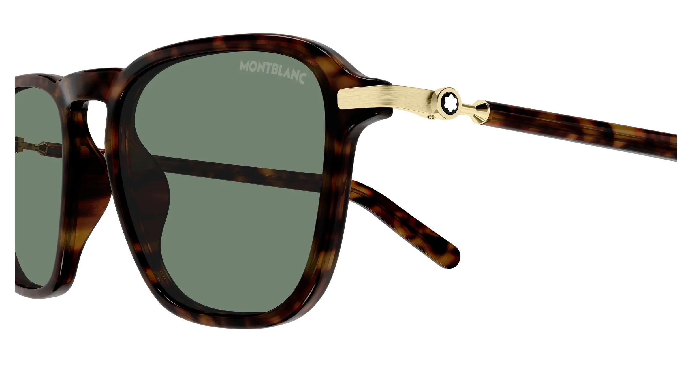 Montblanc MB0498S 003 Occhiali da sole Iniettato Havana Verde Pilot - immagine 3