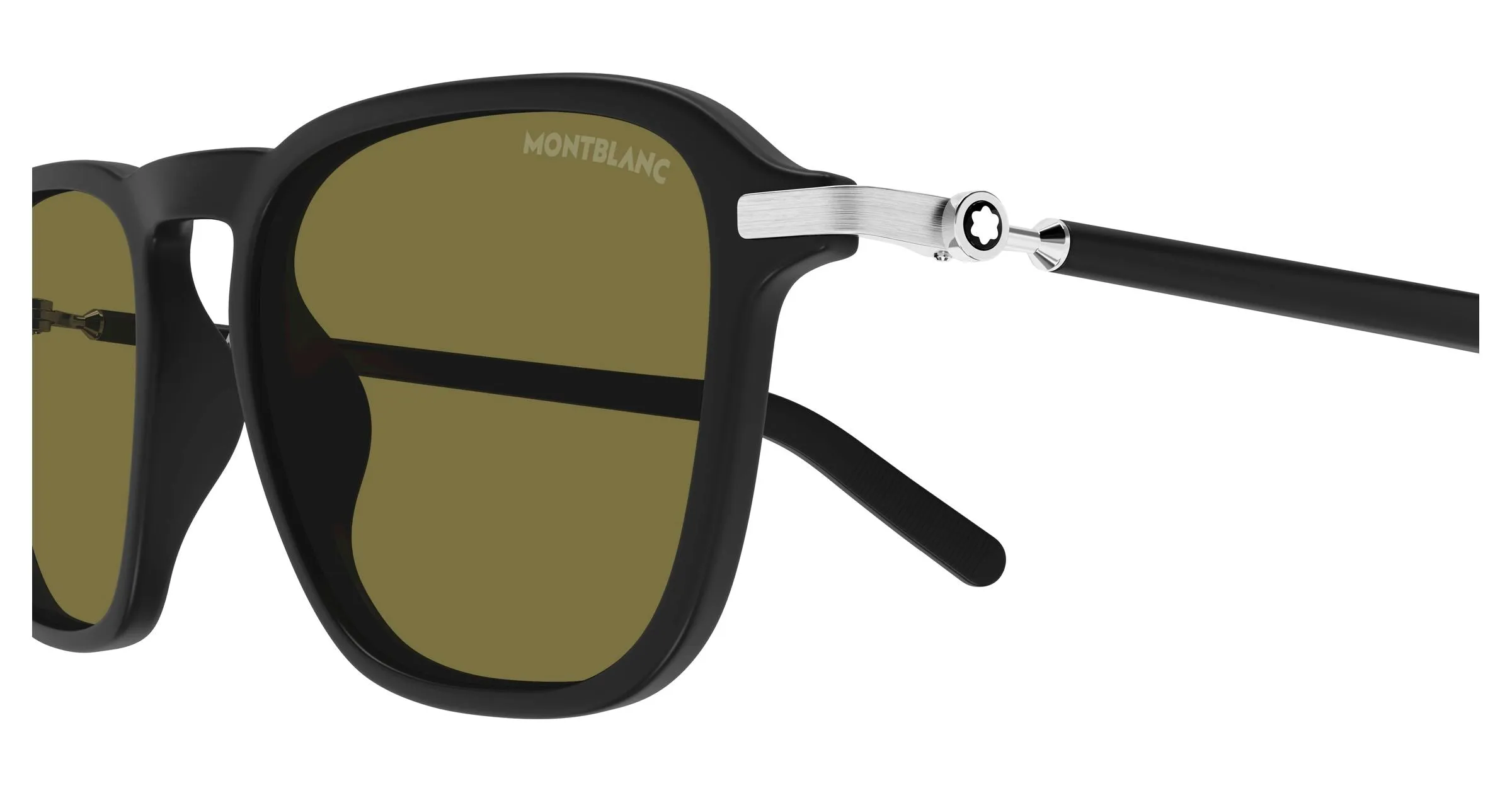 Montblanc MB0498S 002 Occhiali da sole Iniettato Nero Verde Pilot - immagine 3