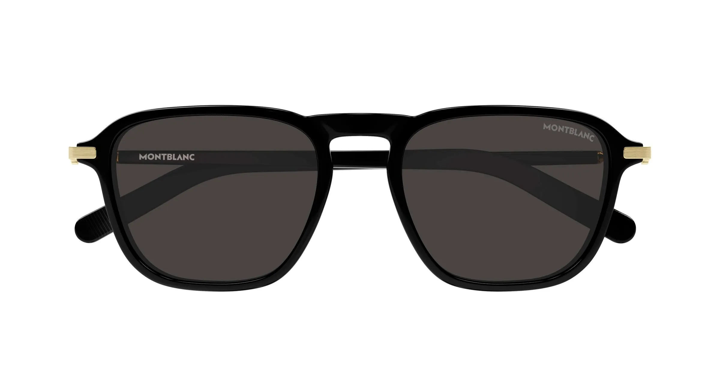 Montblanc MB0498S 001 Occhiali da sole Iniettato Nero Grigio Pilot - immagine 2