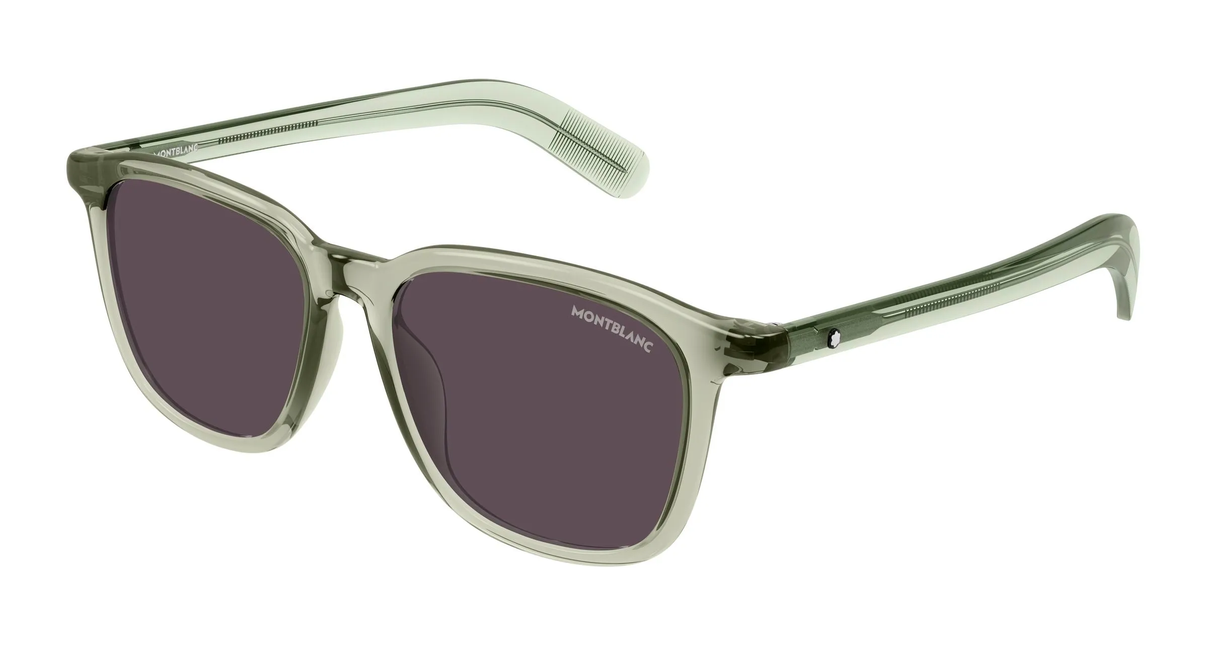 Montblanc MB0497S 005 Occhiali da sole Acetato Verde Fumo Squadrata Antiriflesso - immagine 1