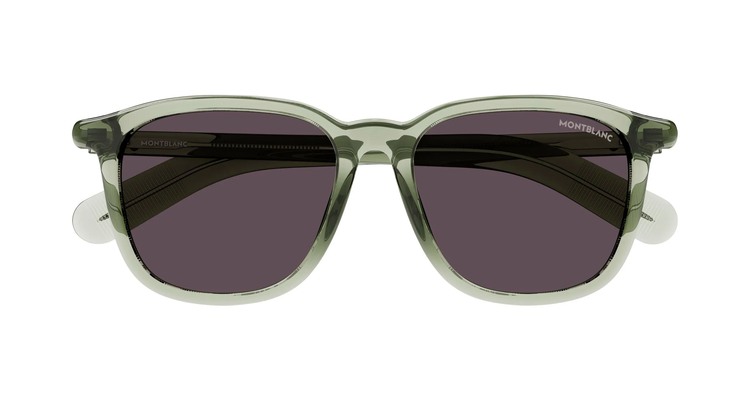 Montblanc MB0497S 005 Occhiali da sole Acetato Verde Fumo Squadrata Antiriflesso - immagine 2