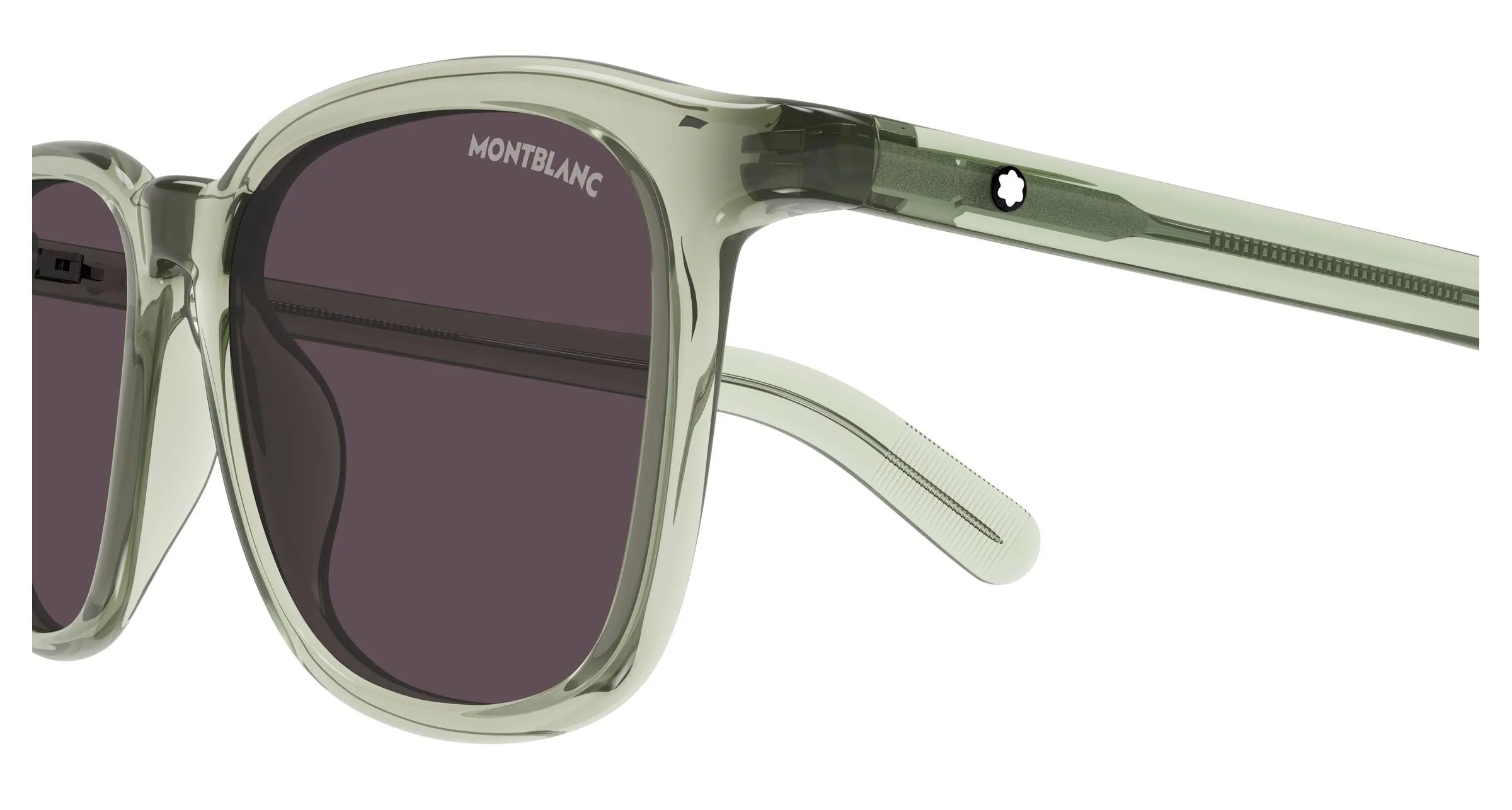 Montblanc MB0497S 005 Occhiali da sole Acetato Verde Fumo Squadrata Antiriflesso - immagine 3