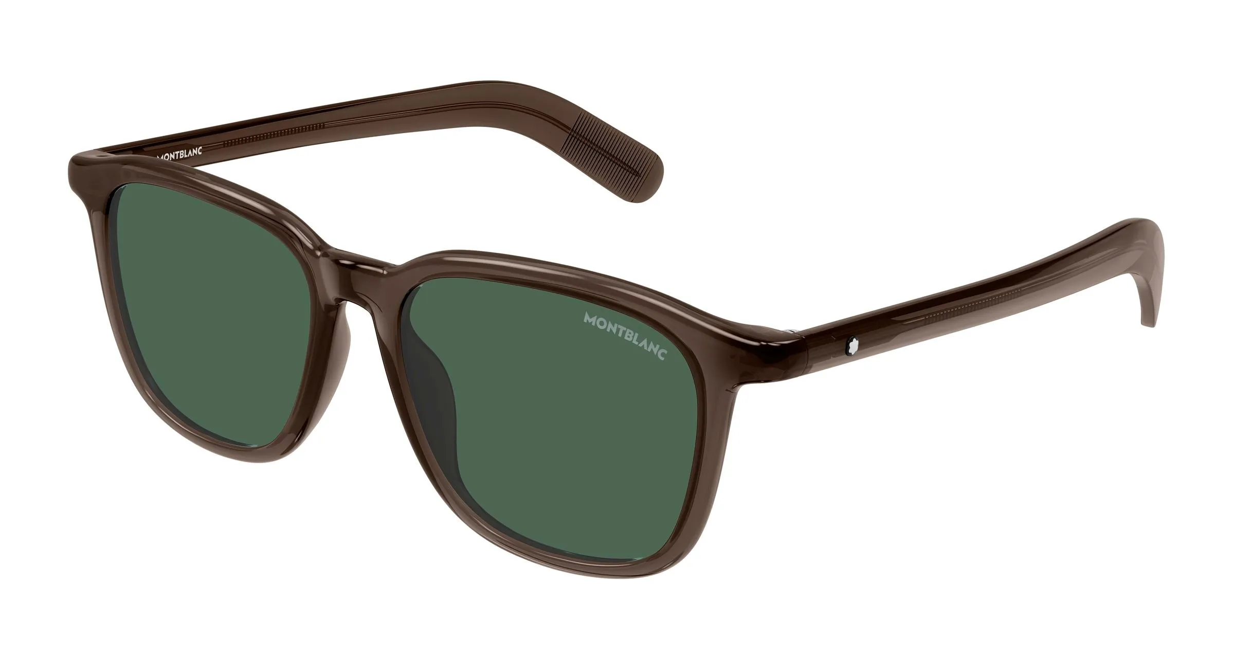 Montblanc MB0497S 002 Occhiali da sole Acetato Marrone Verde Squadrata - immagine 1
