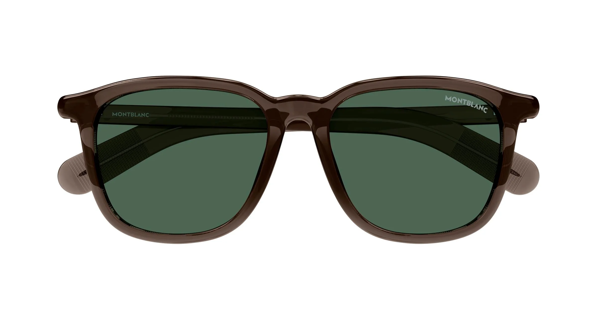 Montblanc MB0497S 002 Occhiali da sole Acetato Marrone Verde Squadrata - immagine 2