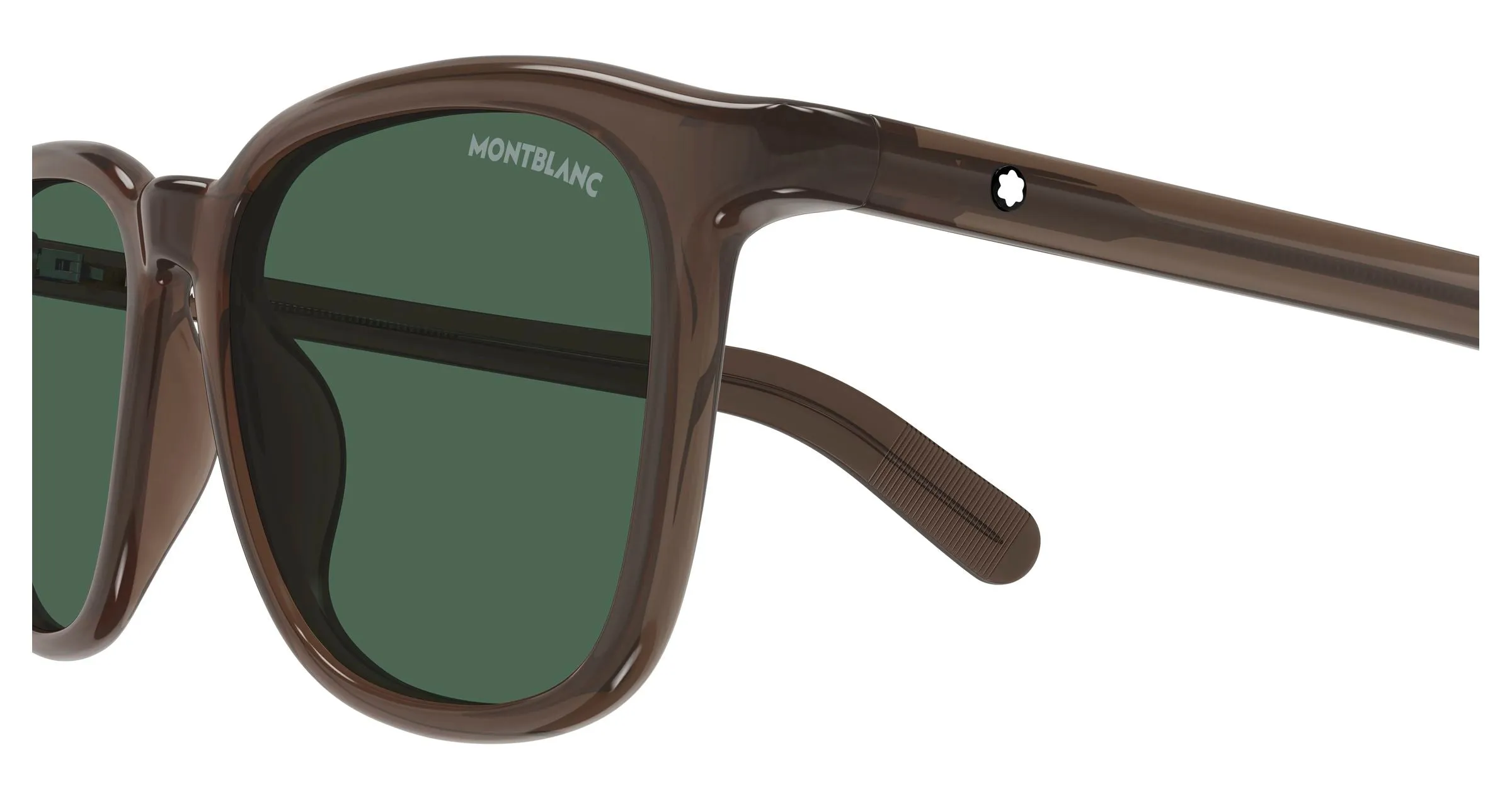 Montblanc MB0497S 002 Occhiali da sole Acetato Marrone Verde Squadrata - immagine 3
