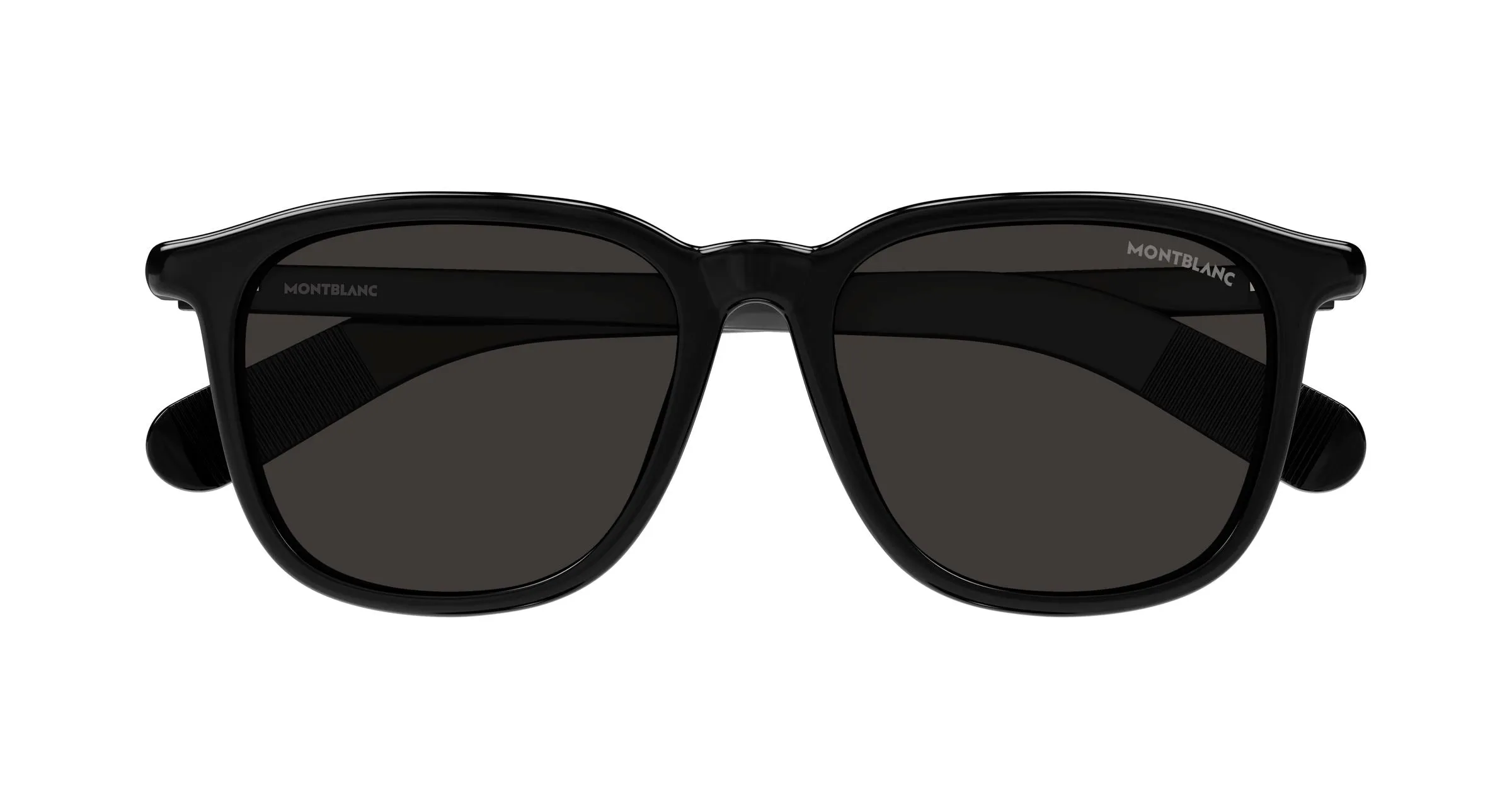 Montblanc MB0497S 001 Occhiali da sole Acetato Nero Grigio Squadrata - immagine 2