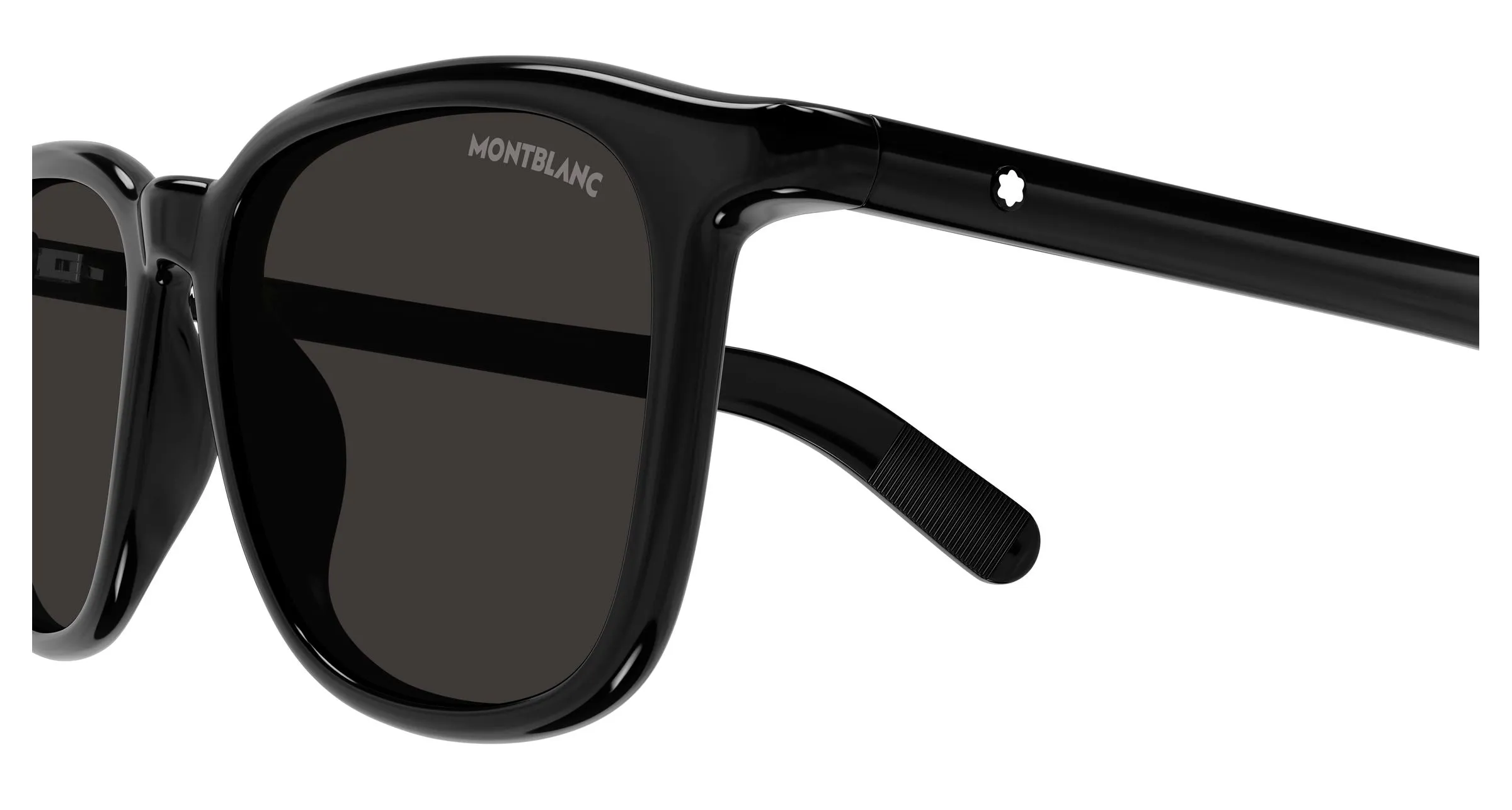 Montblanc MB0497S 001 Occhiali da sole Acetato Nero Grigio Squadrata - immagine 3