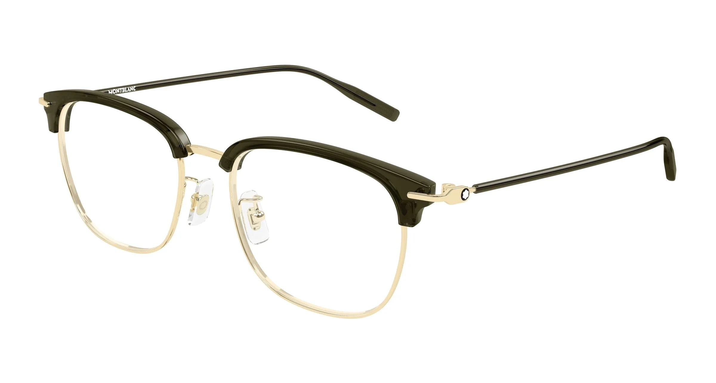 Montblanc MB0492OA 004 Montature da vista Titanio Oro Trasparente Squadrata - immagine 1