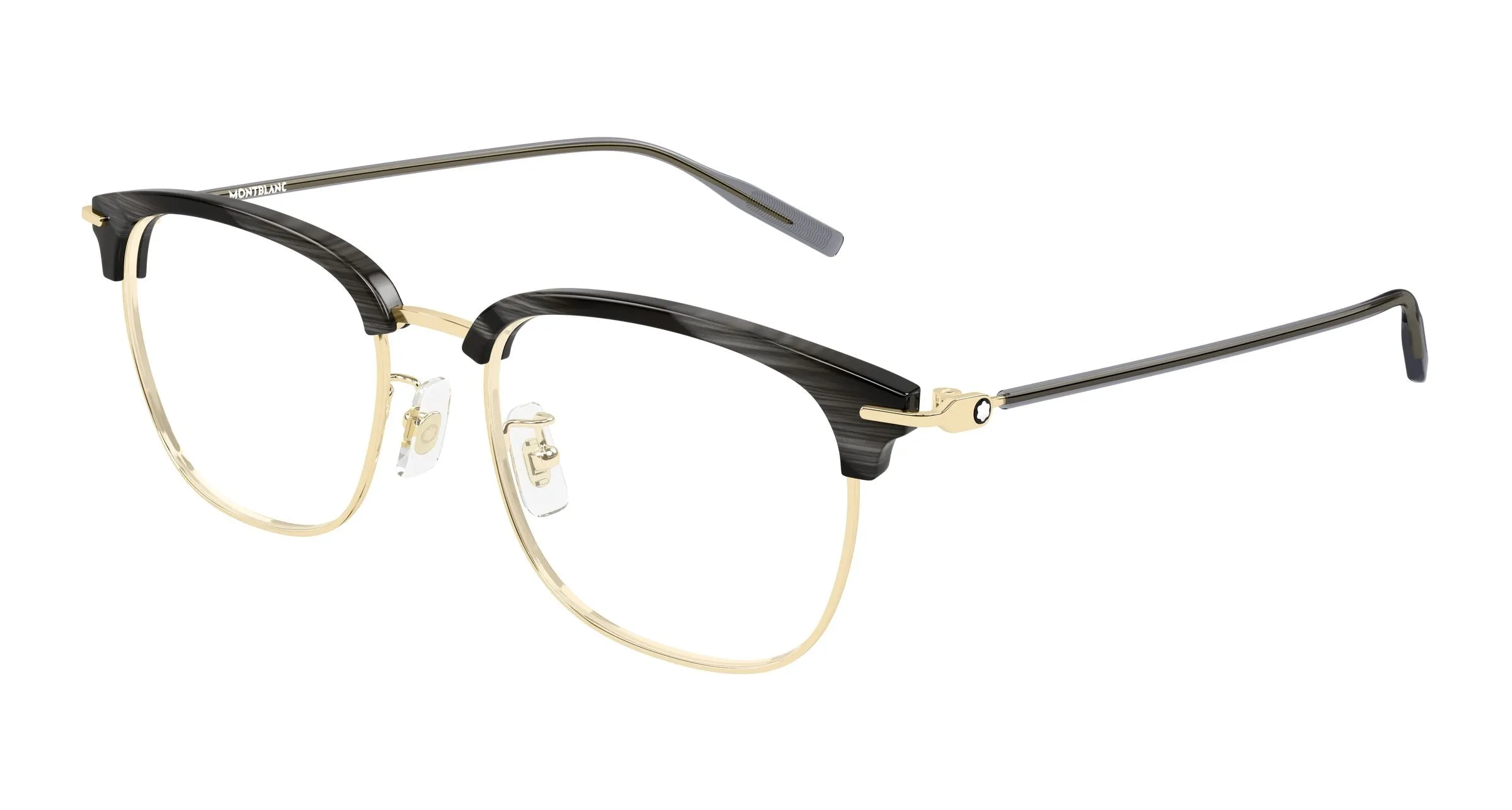 Montblanc MB0492OA 002 Montature da vista Titanio Oro Trasparente Squadrata - immagine 1