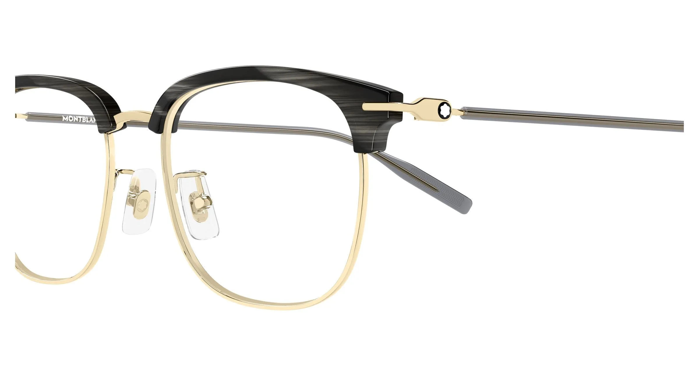 Montblanc MB0492OA 002 Montature da vista Titanio Oro Trasparente Squadrata - immagine 3
