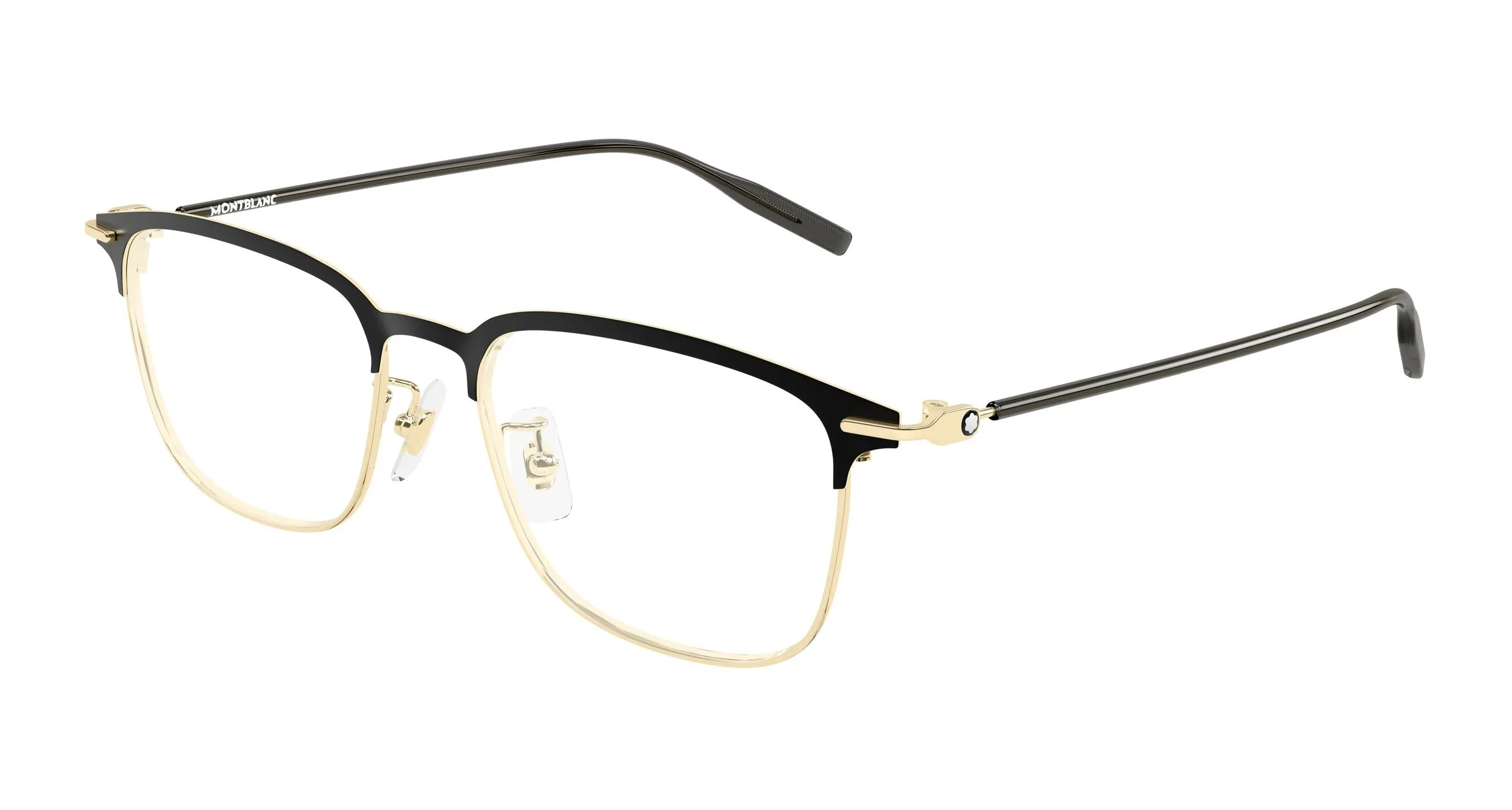 Montblanc MB0490OA 002 Montature da vista Titanio Oro Trasparente Squadrata - immagine 1