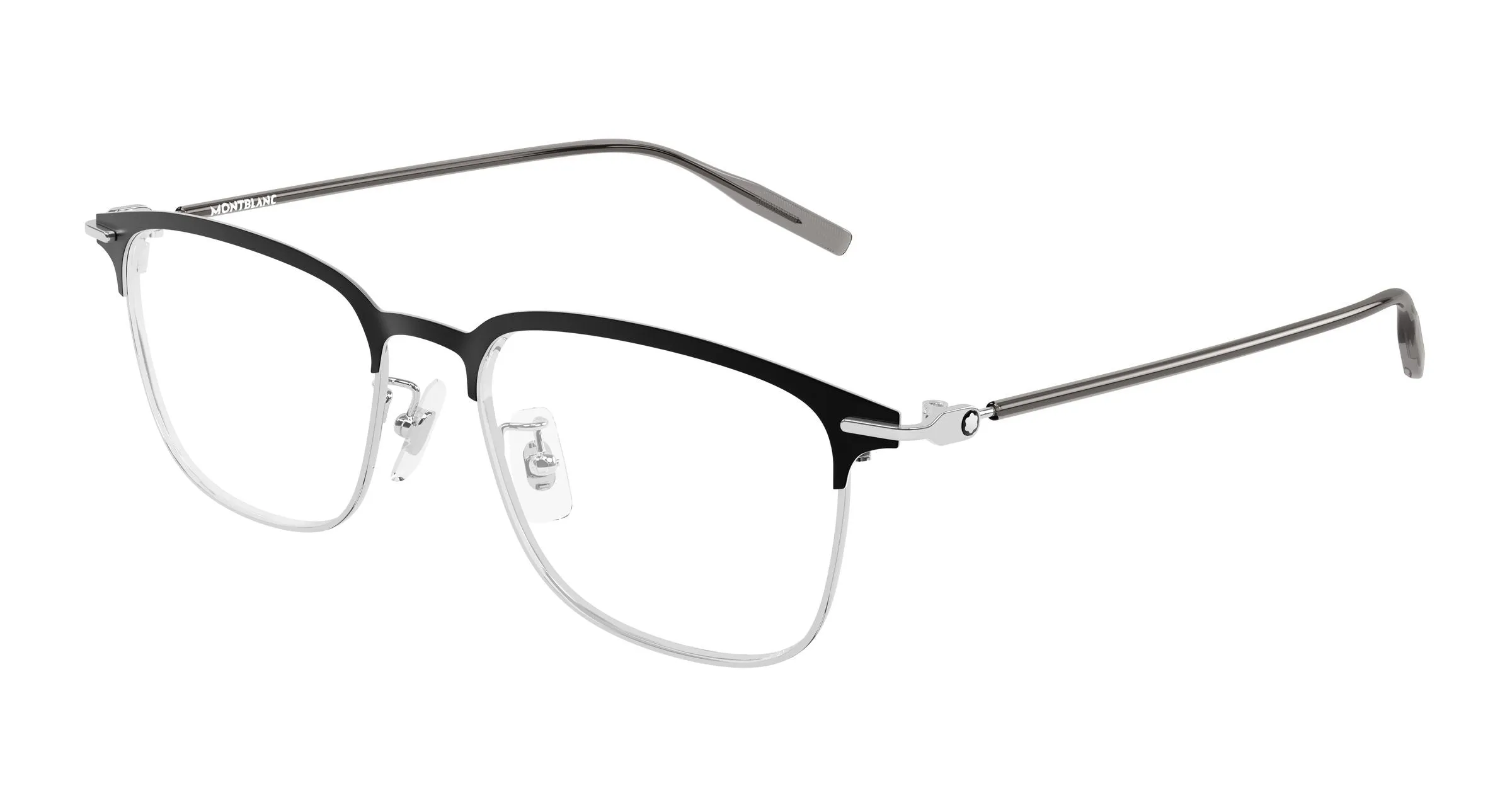 Montblanc MB0490OA 001 Montature da vista Titanio Argento Trasparente Squadrata - immagine 1