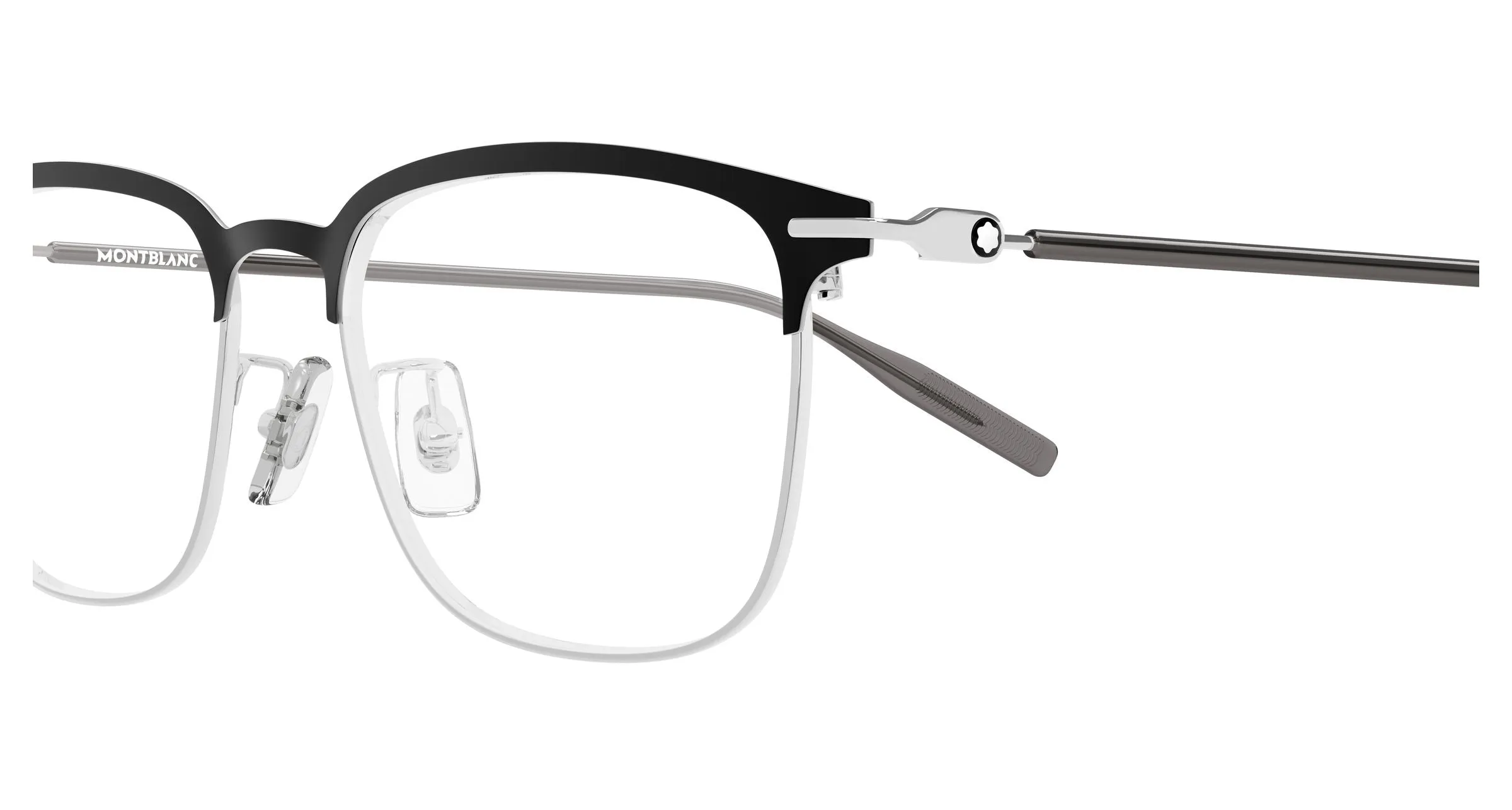 Montblanc MB0490OA 001 Montature da vista Titanio Argento Trasparente Squadrata - immagine 3